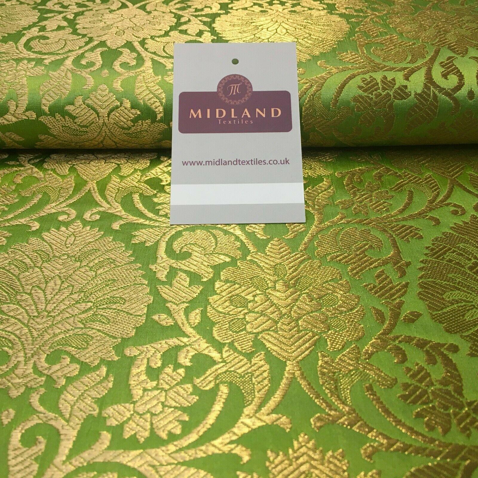 Gold Ornamental floral banarsi Brocade Waistcoat Fabric 110 cm MP1250 Mtex