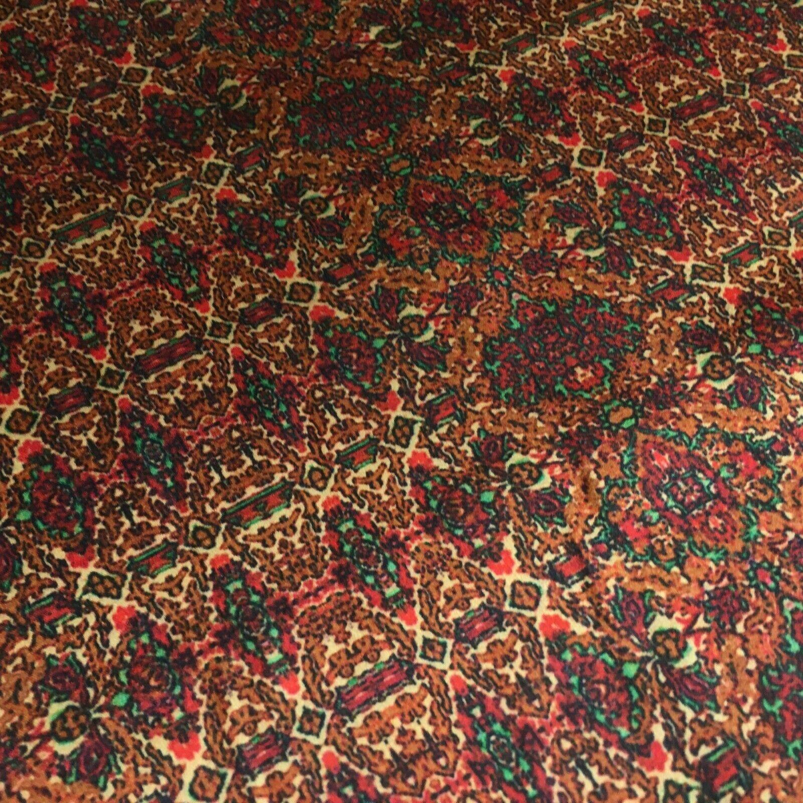 Red Rust Silky Digital Printed Satin Dress Fabric 150 cm MK1327-4