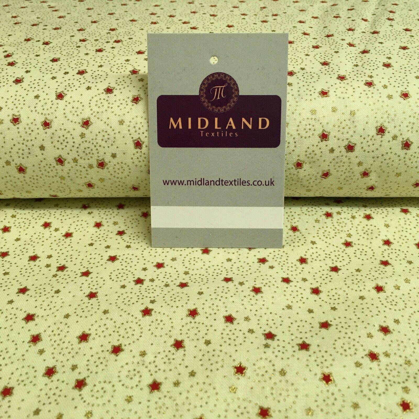 Vintage Star 100% Cotton Christmas Gold Foil Craft Fabric 110 cm MK1326 Mtex