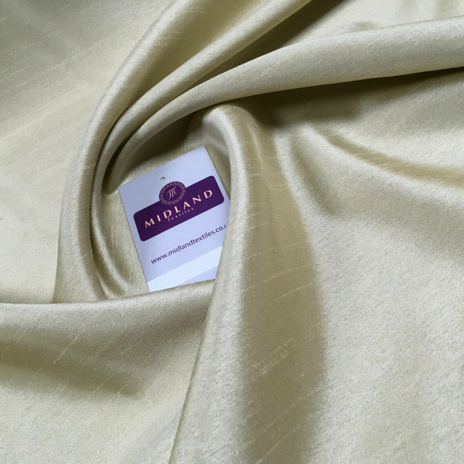£4.99/m Plain Shantung Satin Backed Dupion Faux Silk Dress Fabric 147 cm MD1293 Mtex