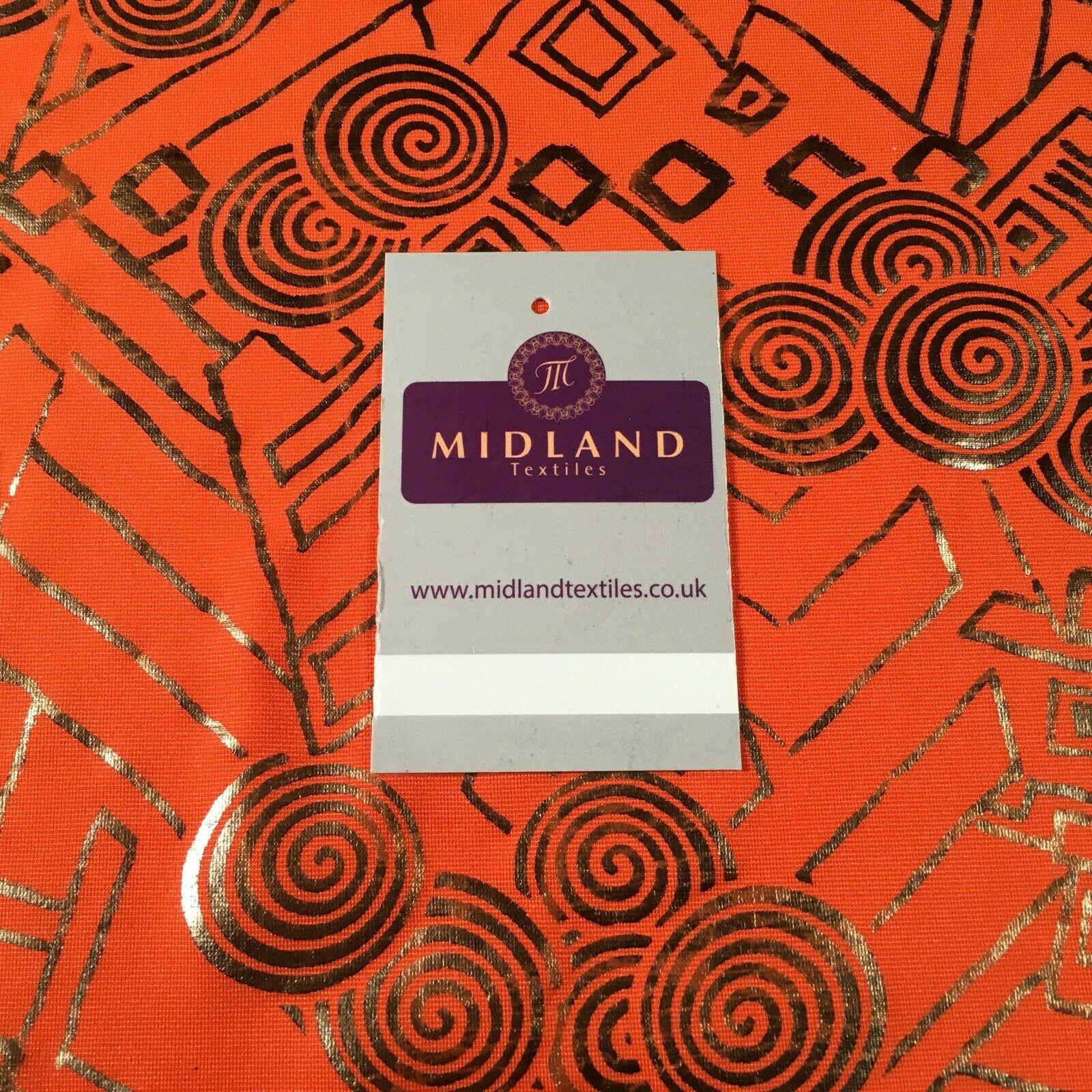 Geometric Print Spandex Jersey Foil Stretch Dress Fabric 150cm MU1315