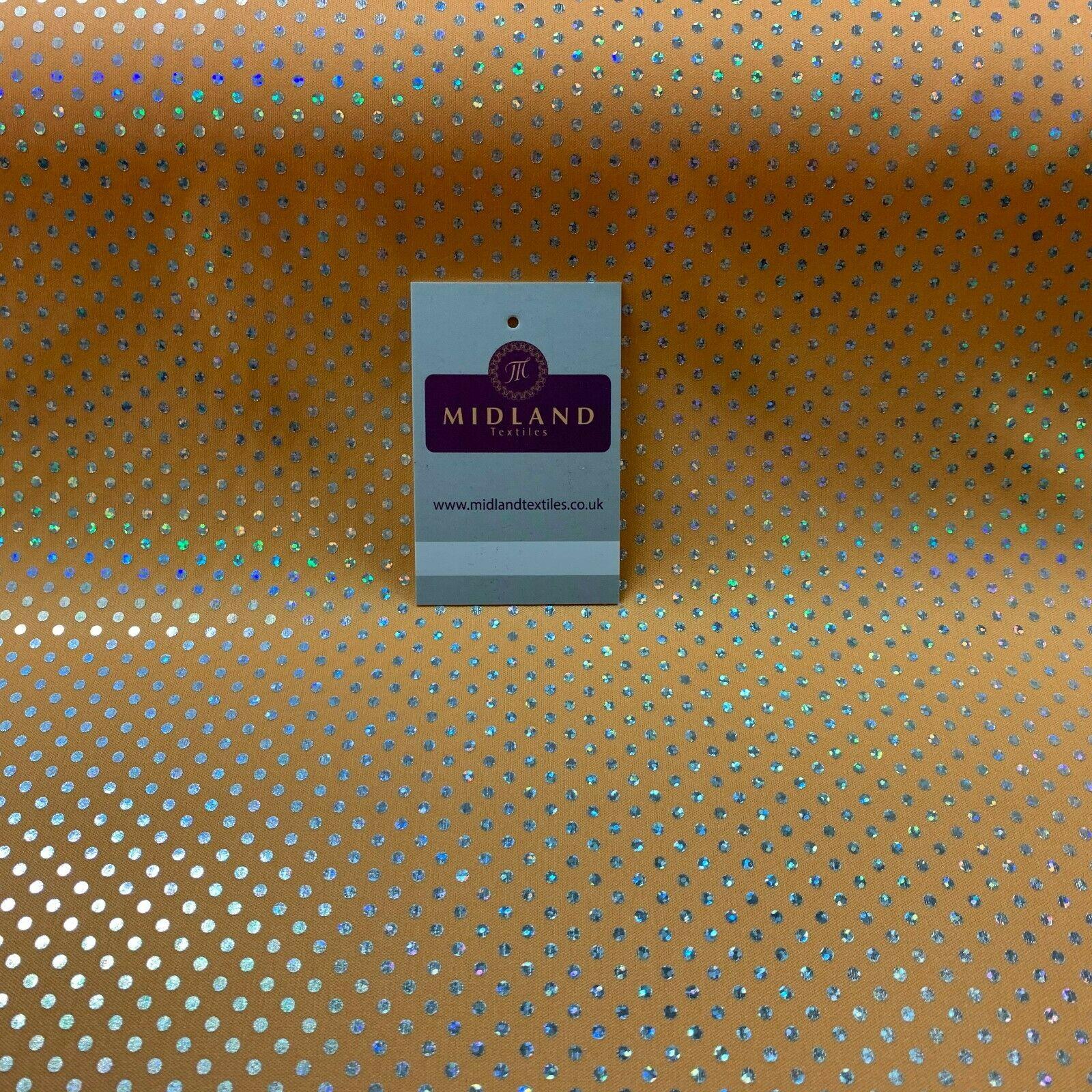 Hologram Foil Dot Spot Spandex Jersey Knit Stretch Dance Fabric 145cm MA1329