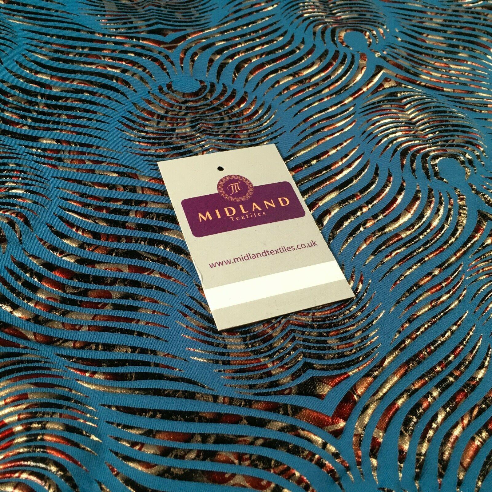 Petrol Animal Print Spandex Jersey Foil Stretch Dress Fabric 150cm MU1317