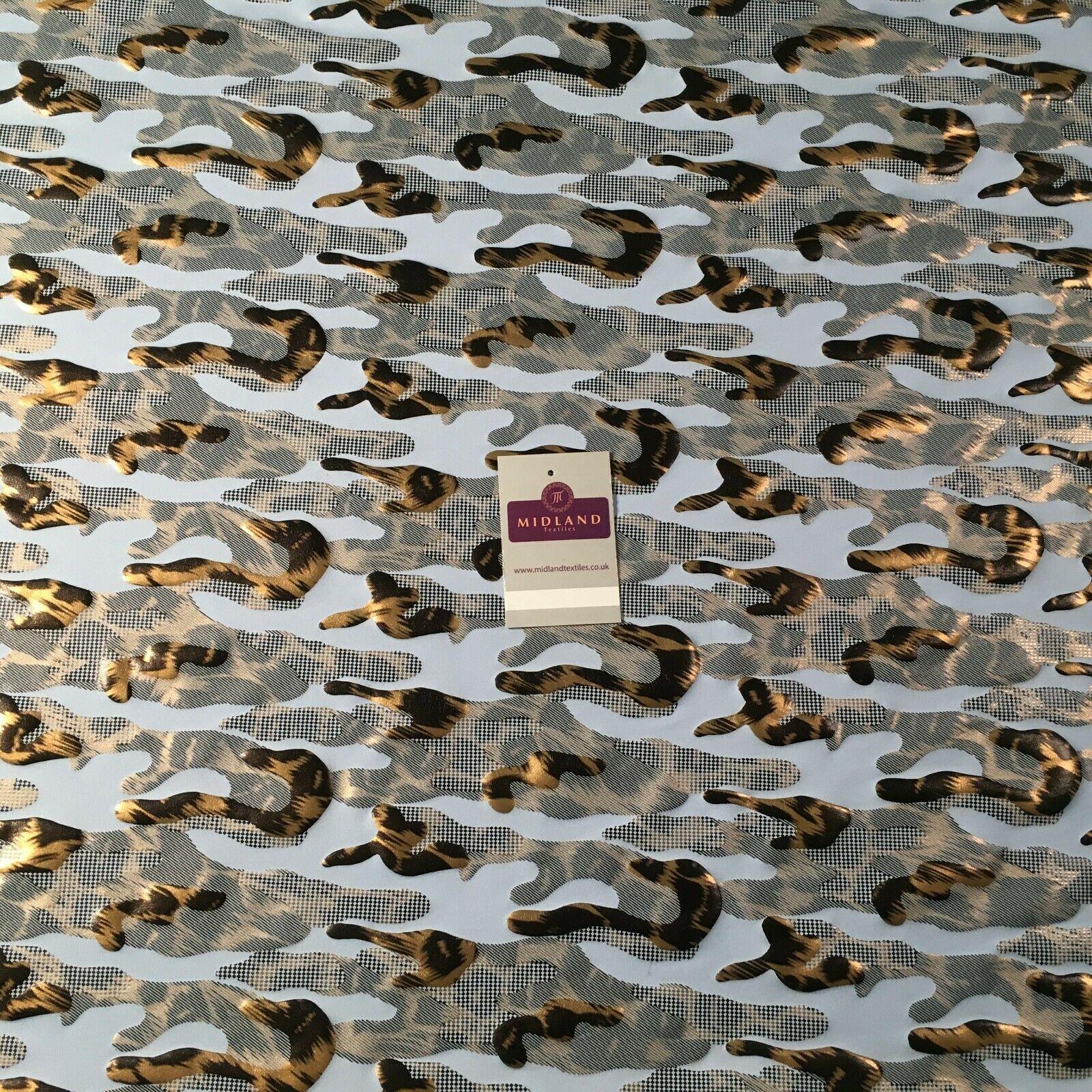 Powder Blue Animal Print Spandex Jersey Foil Stretch Dress Fabric 150cm MU1311