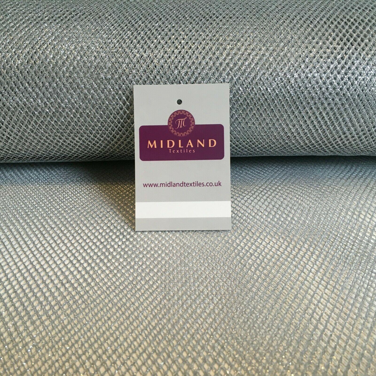 Plain Glitter Lurex Metallic Christmas Tulle Fish Net Fabric 142cm MD1333