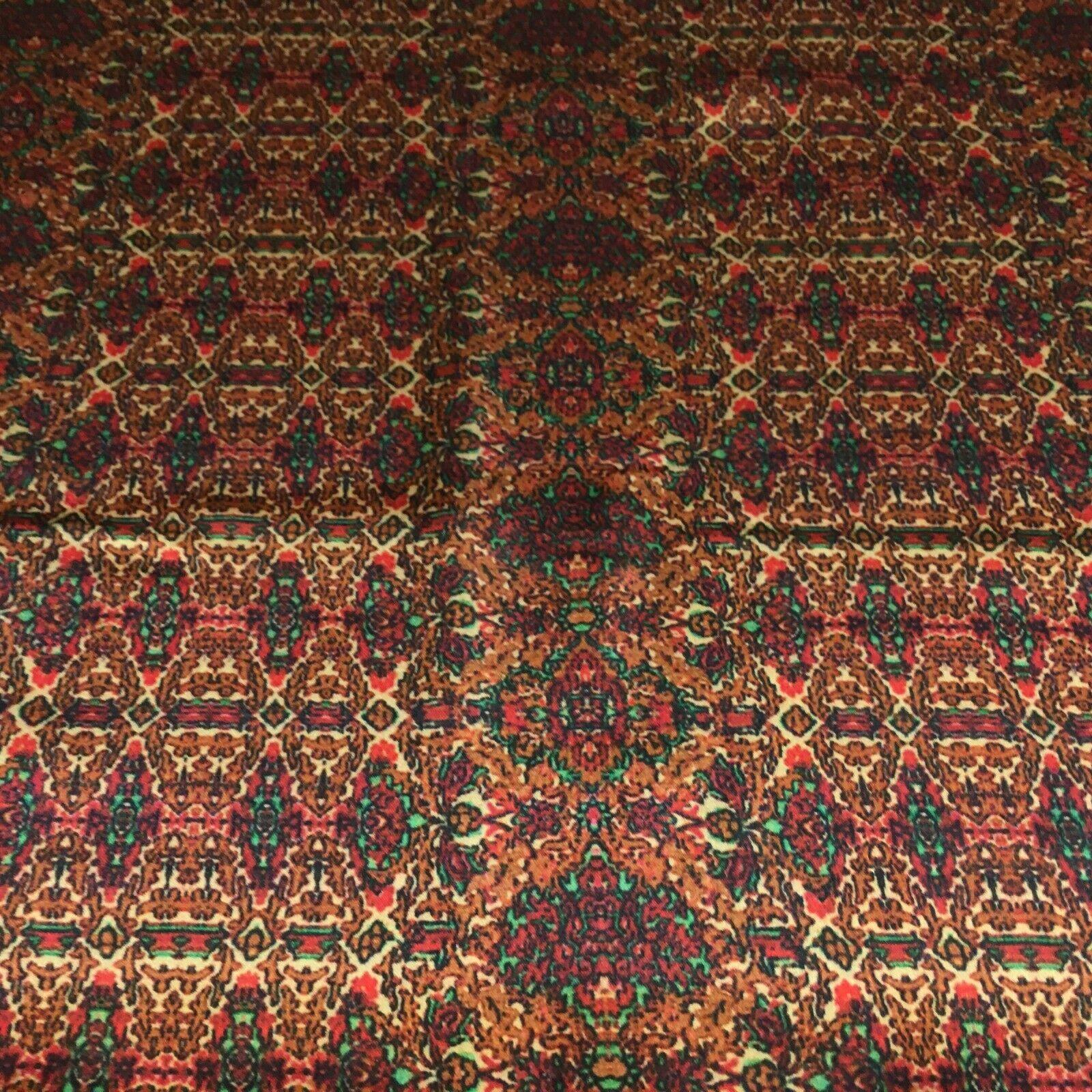 Red Rust Silky Digital Printed Satin Dress Fabric 150 cm MK1327-4