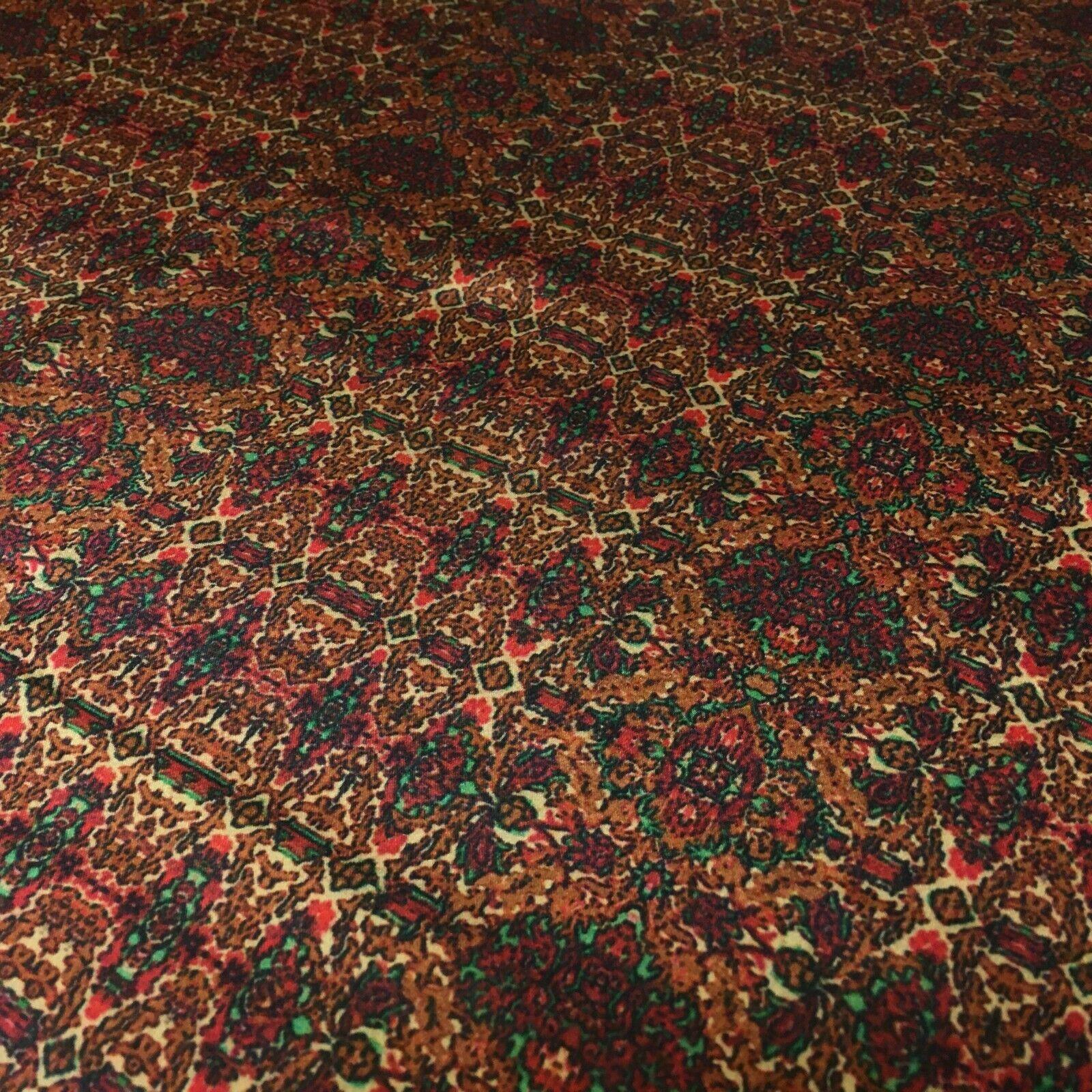 Red Rust Silky Digital Printed Satin Dress Fabric 150 cm MK1327-4