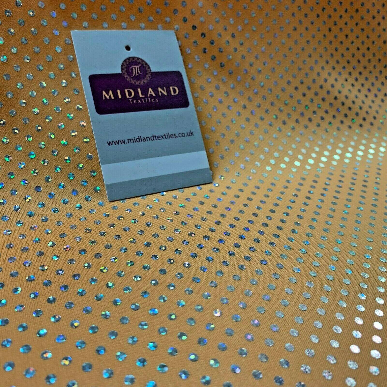 Hologram Foil Dot Spot Spandex Jersey Knit Stretch Dance Fabric 145cm MA1329