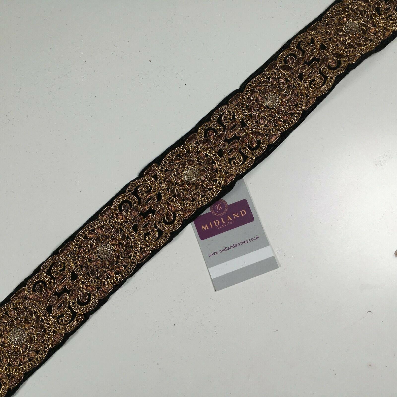 60mm Velvet floral embroidered border saree edging M1344