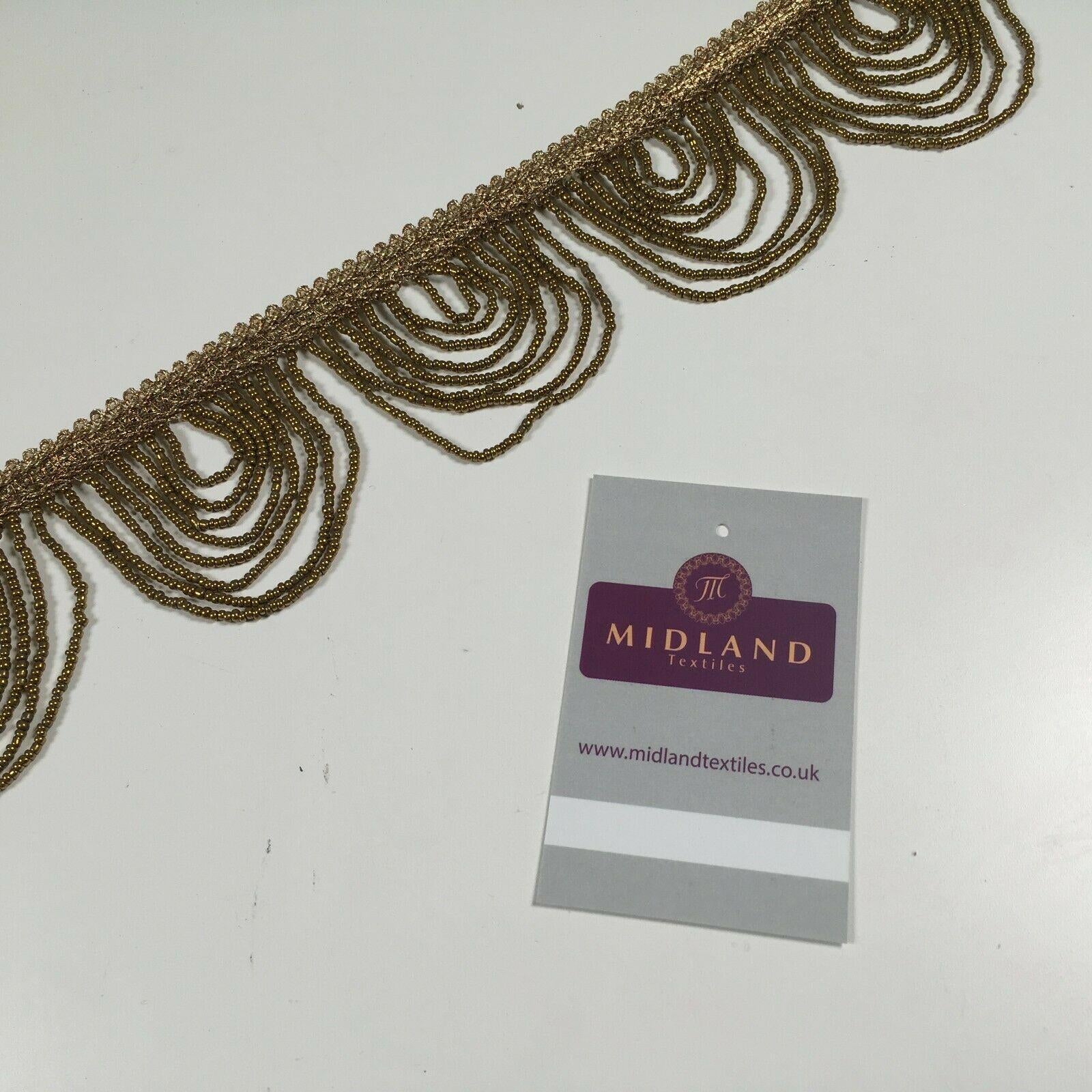 Fancy Gold Loop 1920's Hole Fringe Sari Border Bridal M1340