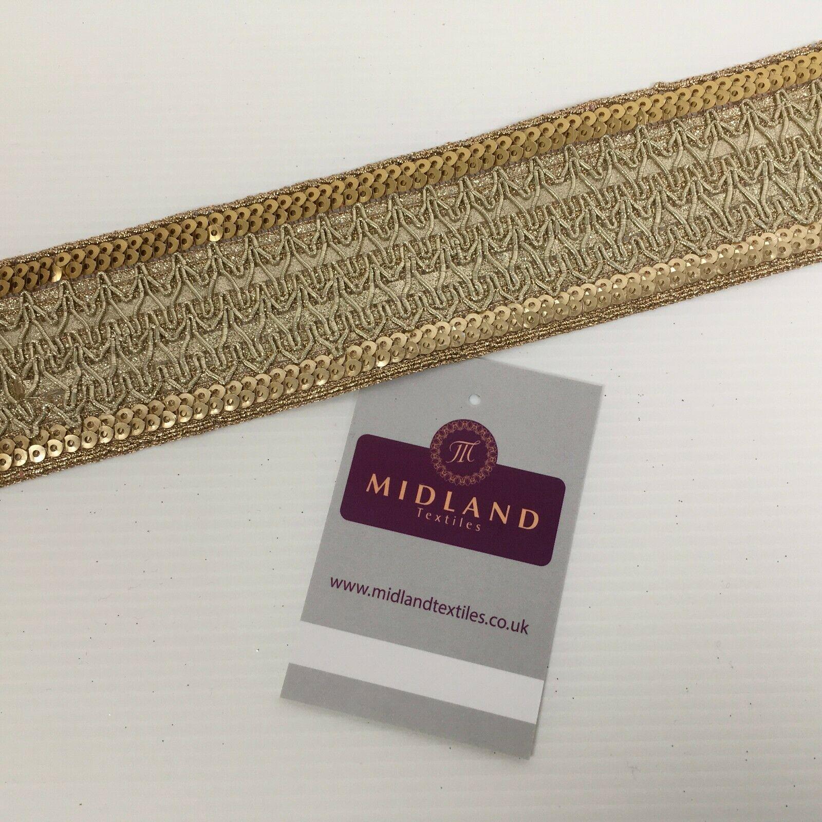 Gold Mixed Designs border sari-upholstery edging M1355