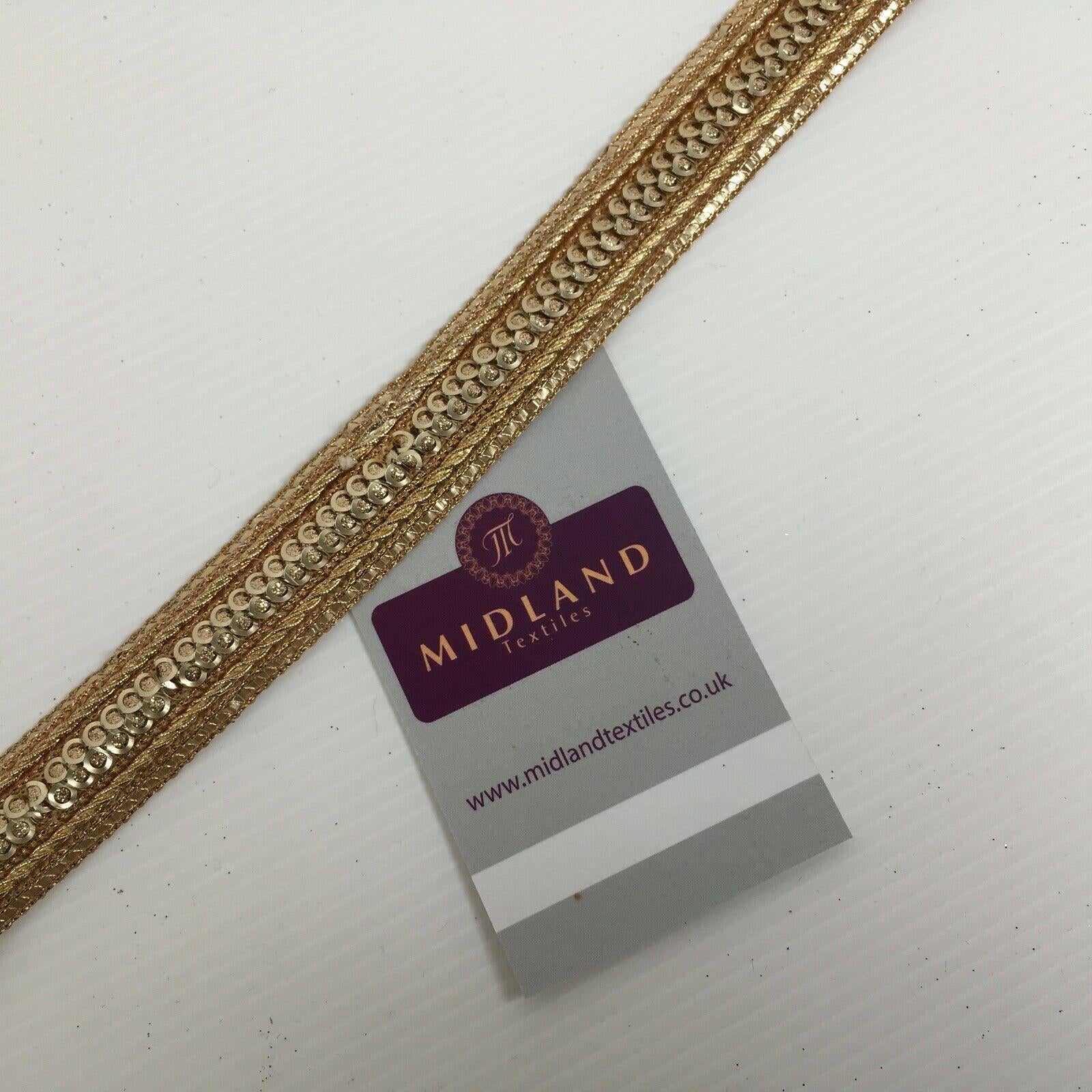 Gold Mixed Designs border sari-upholstery edging M1355