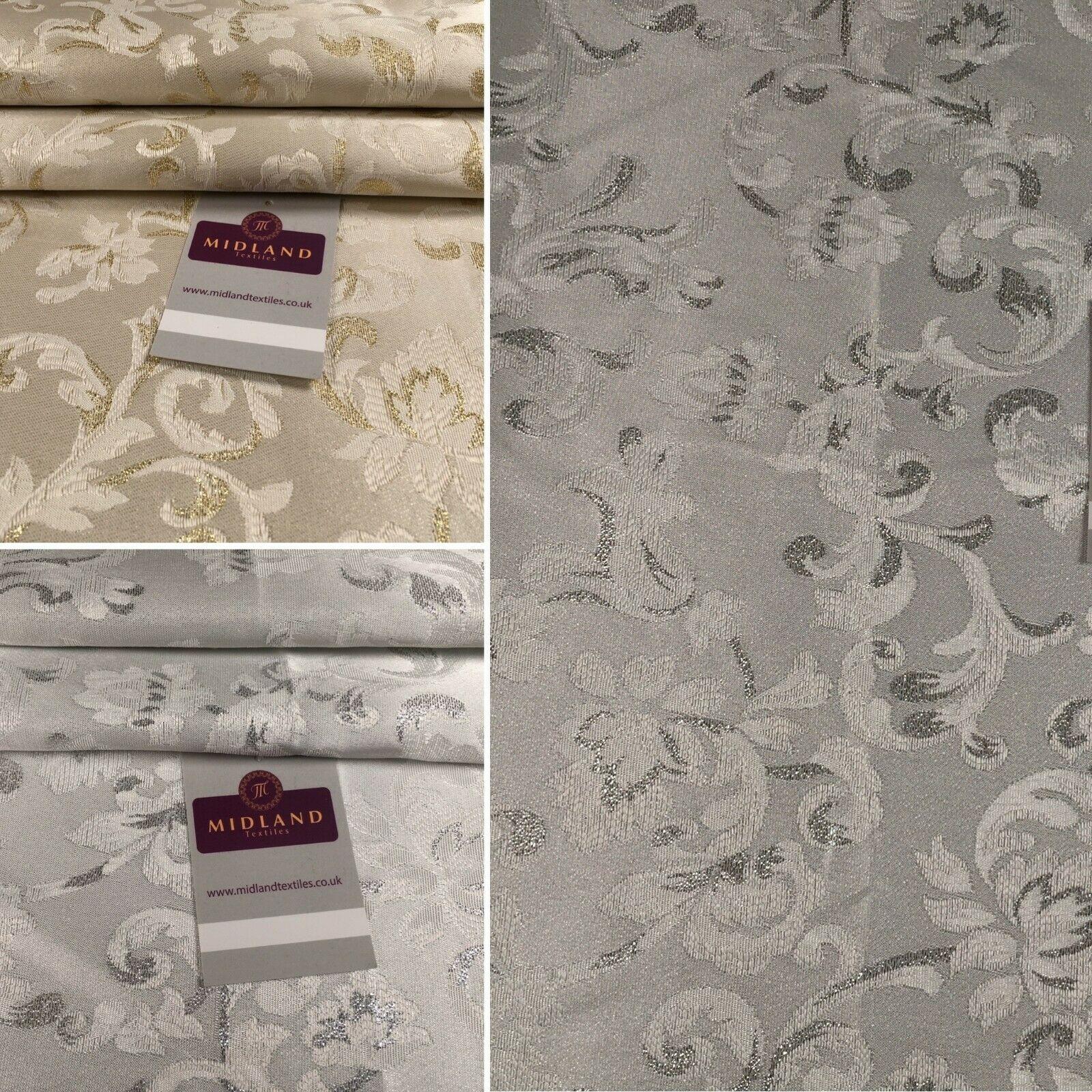 Bridal Brocade Rayon Floral  Metallic Wedding Fabric 150 cm MK1361 Mtex