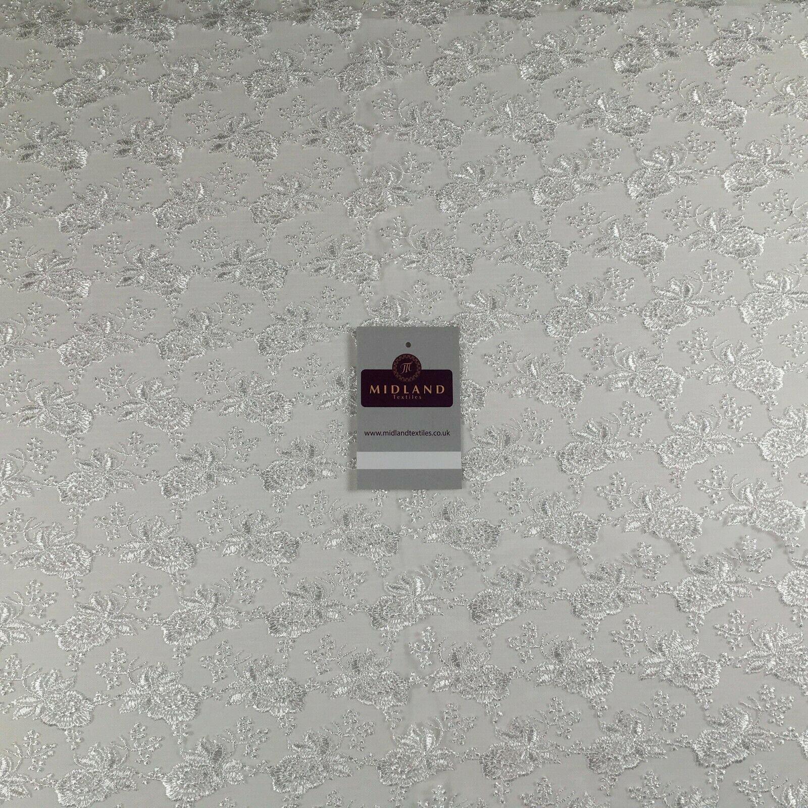 Embroidered Floral Tulle Net wedding dress Fabric 105 cm MK1360 Mtex