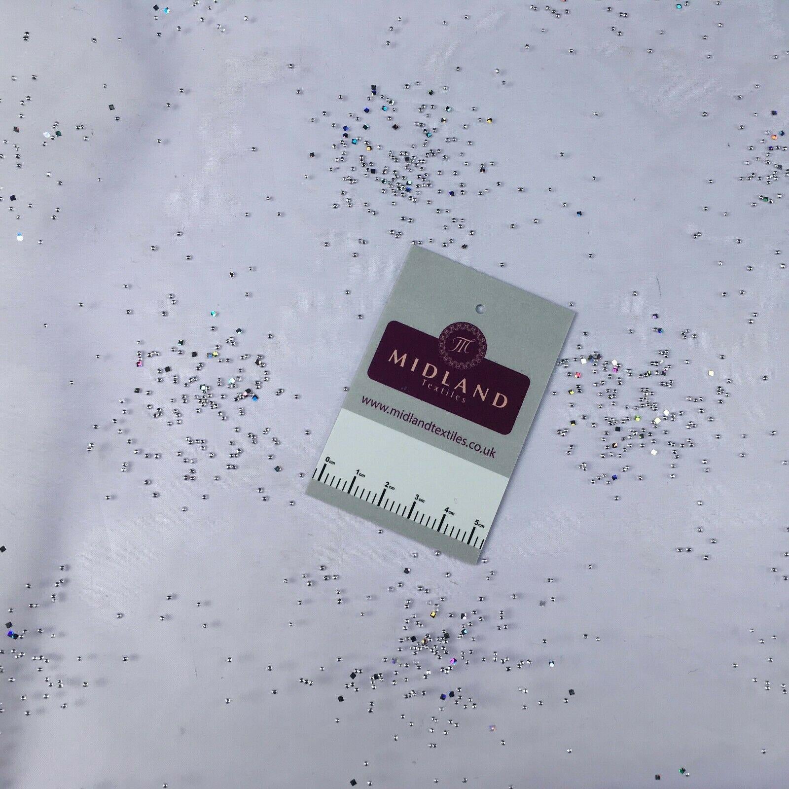 Beaded Cluster hologram Organza Dress Decor Fabric 150 cm MK1372 Mtex