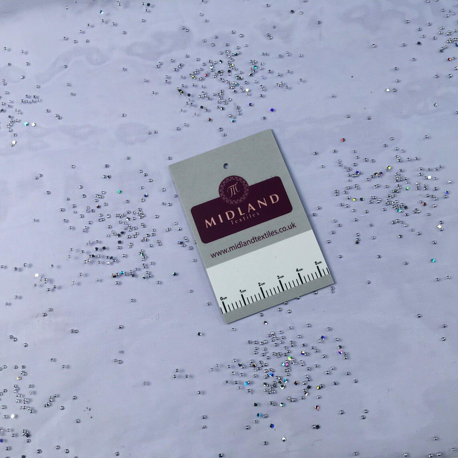 Beaded Cluster hologram Organza Dress Decor Fabric 150 cm MK1372 Mtex