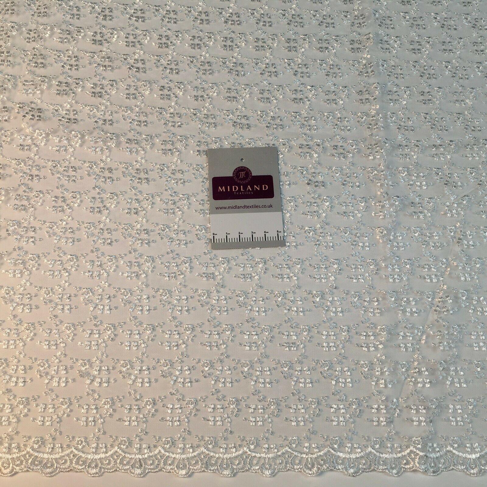Embroidered Floral Tulle Net wedding dress Fabric 105 cm MK1366 Mtex