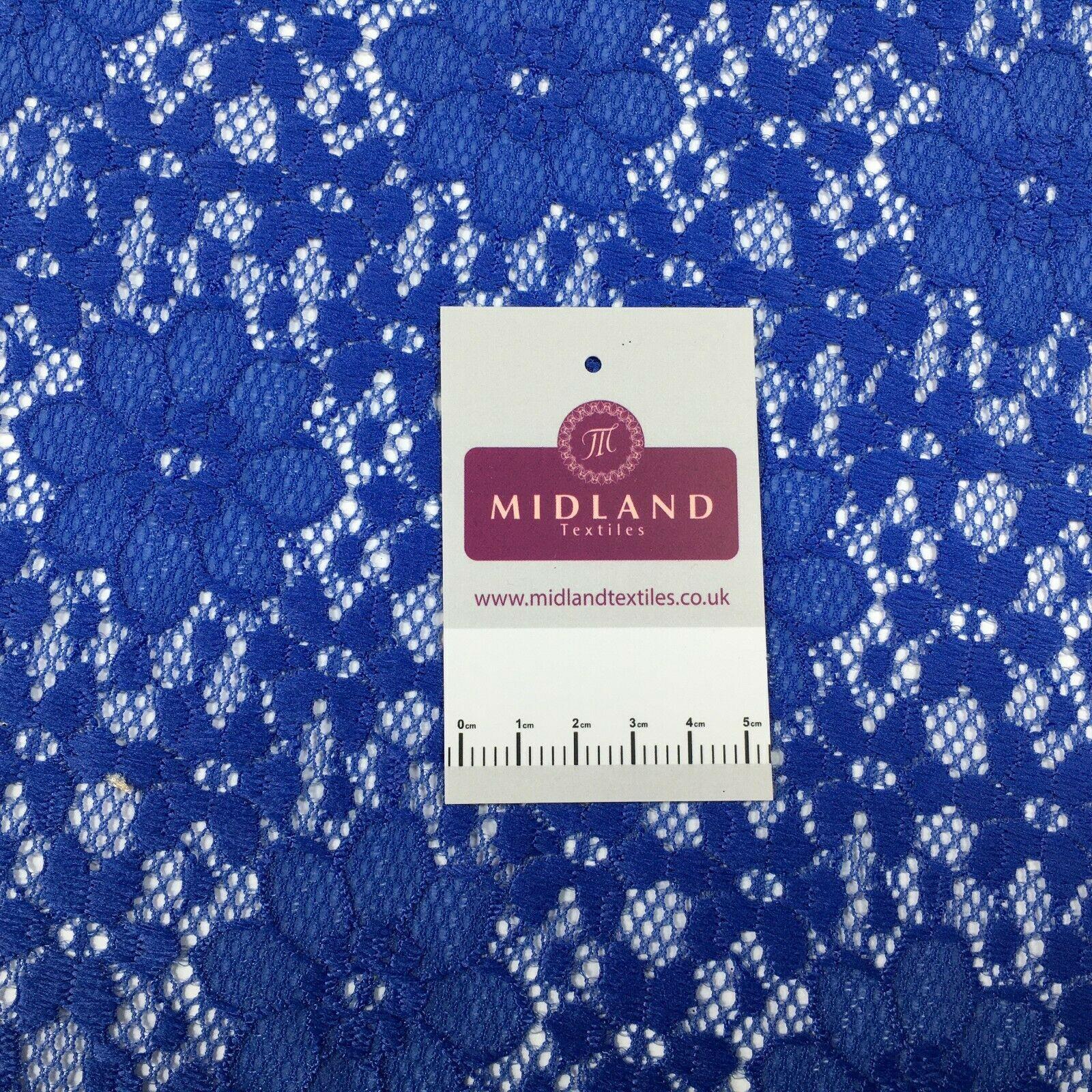 Blue Soft floral Net dress Scalloped edge Fabric 140 cm M186-58 Mtex