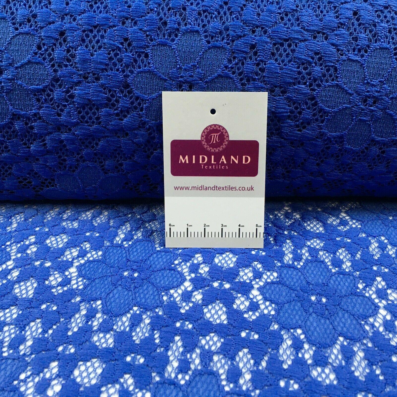 Blue Soft floral Net dress Scalloped edge Fabric 140 cm M186-58 Mtex