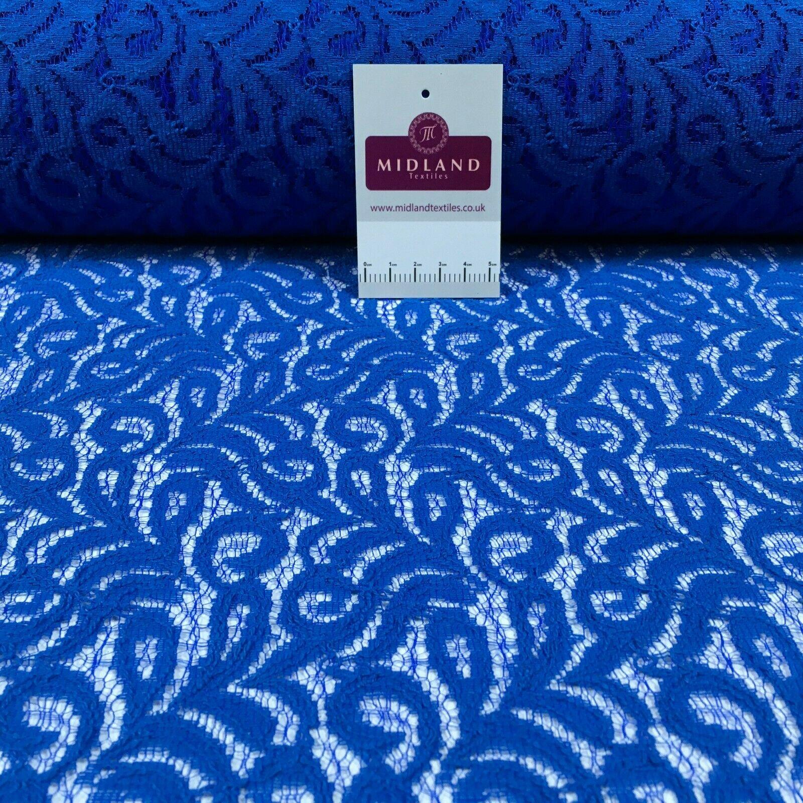 Cobalt blue Soft Lace dress Fabric 150 cm M186-47 Mtex