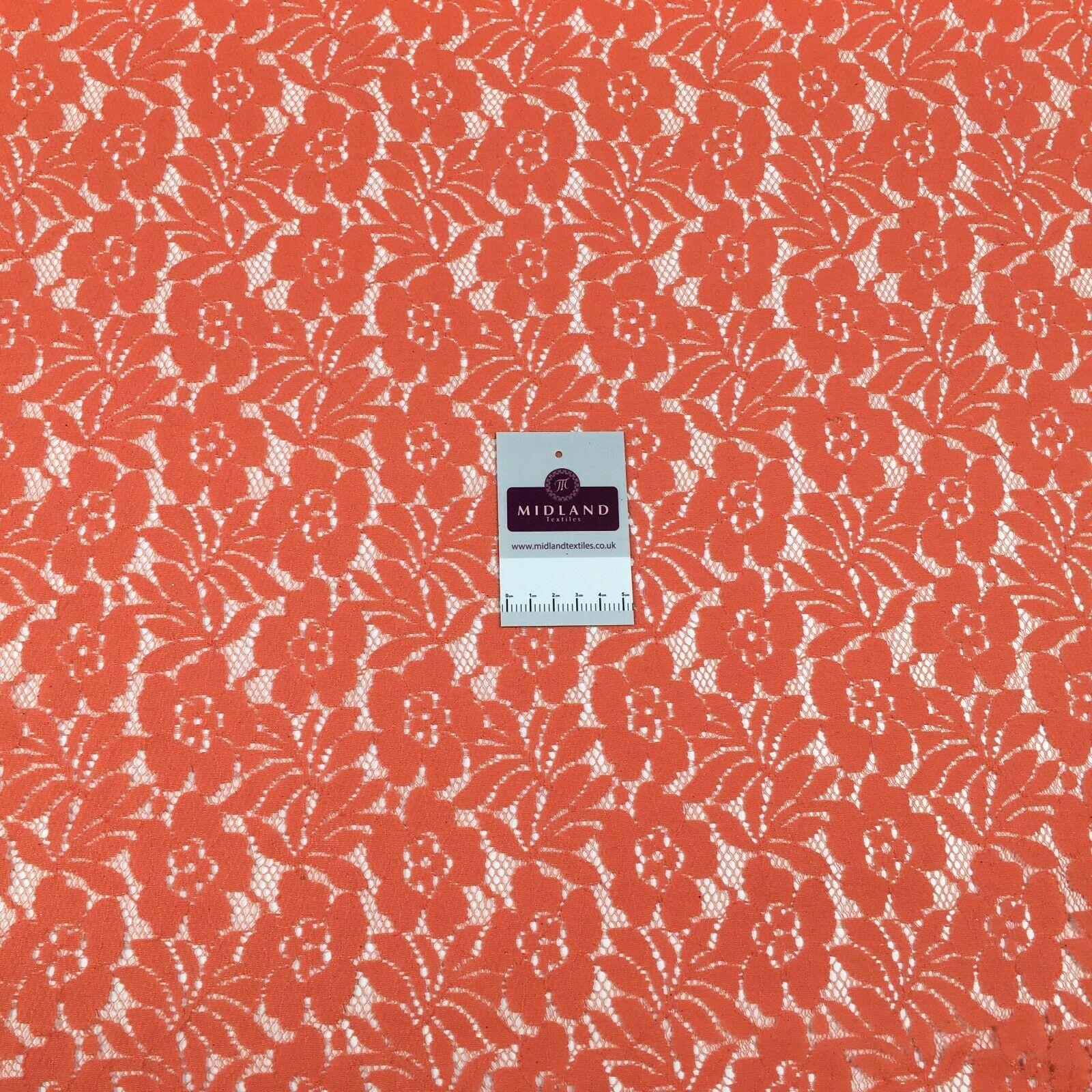 Coral floral Soft lace dress Fabric 140 cm M186-50 Mtex