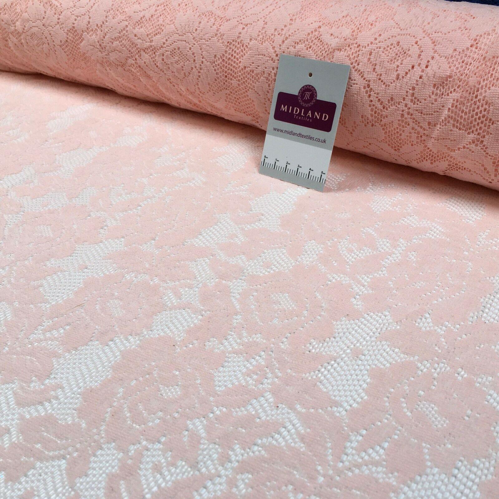 Peach Floral Lace net dress Fabric 140 cm M186-49 Mtex