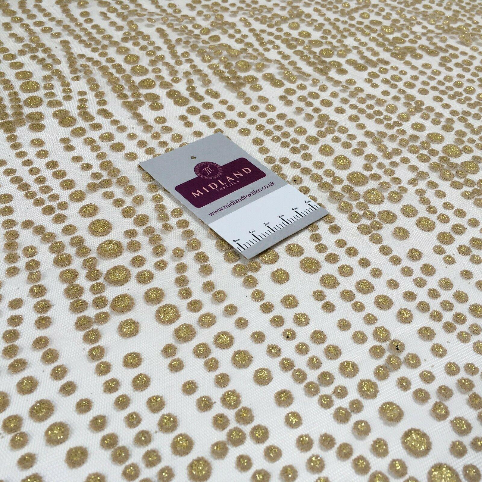 Gold Geometric glitter shimmer mesh dress Fabric 140 cm M186-60 Mtex