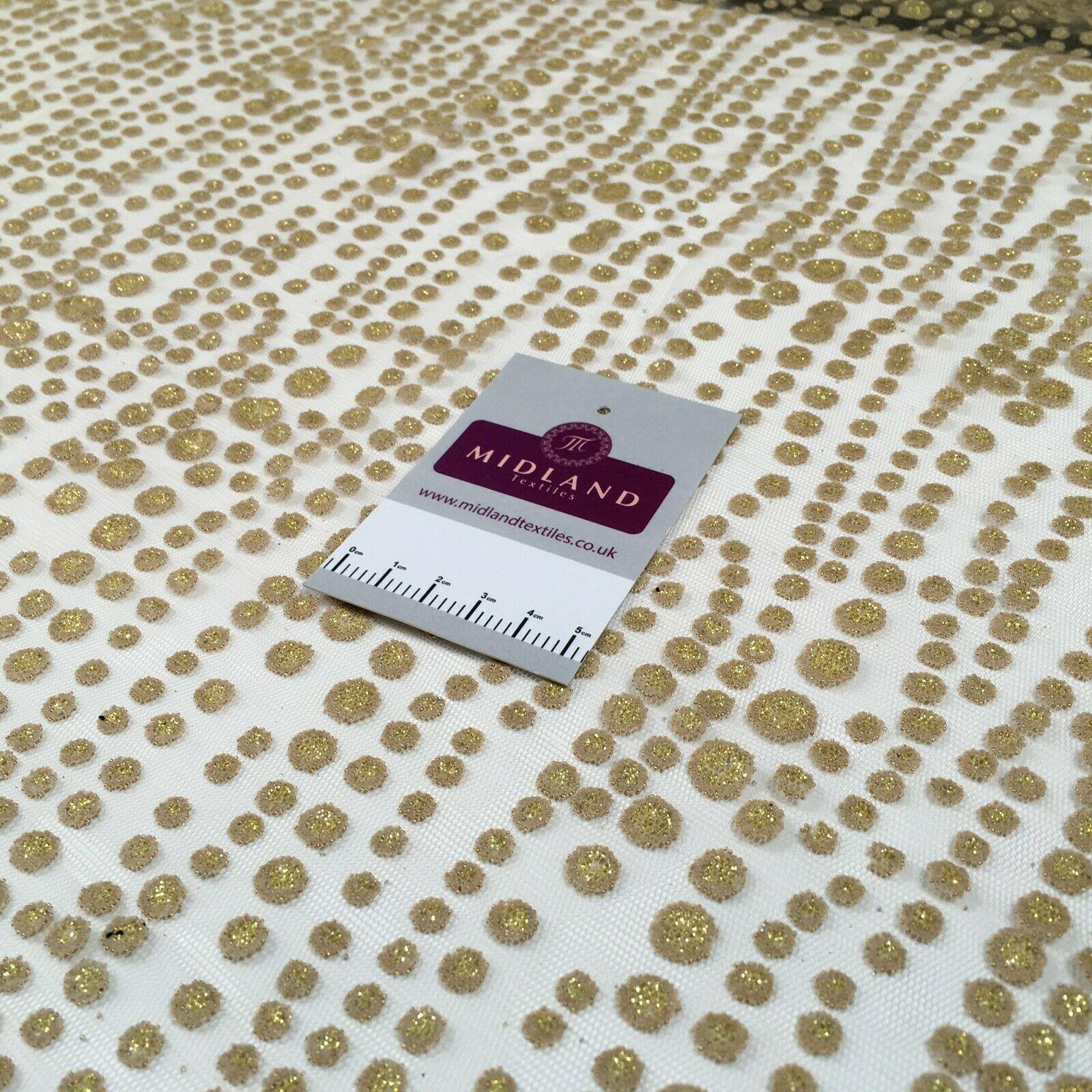Gold Geometric glitter shimmer mesh dress Fabric 140 cm M186-60 Mtex
