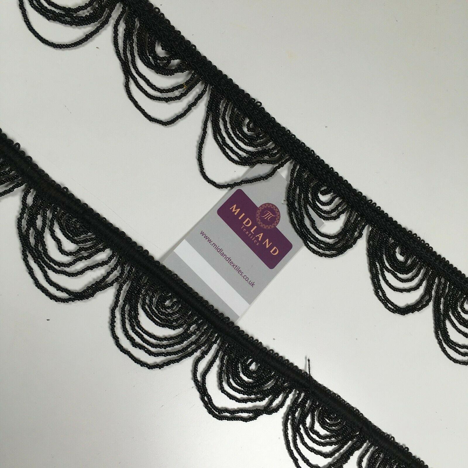 Fancy Gold Loop 1920's Hole Fringe Sari Border Bridal M1340