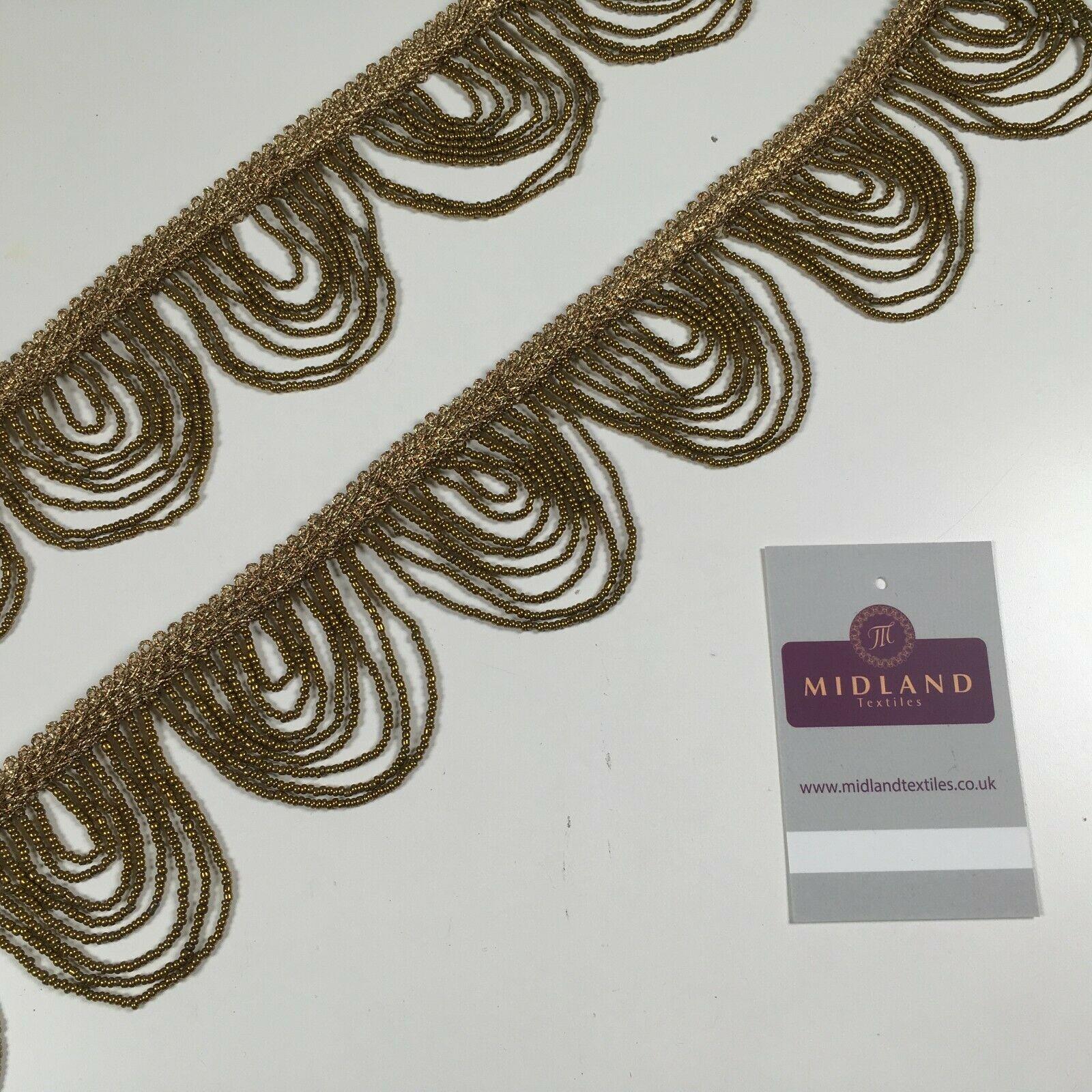Fancy Gold Loop 1920's Hole Fringe Sari Border Bridal M1340