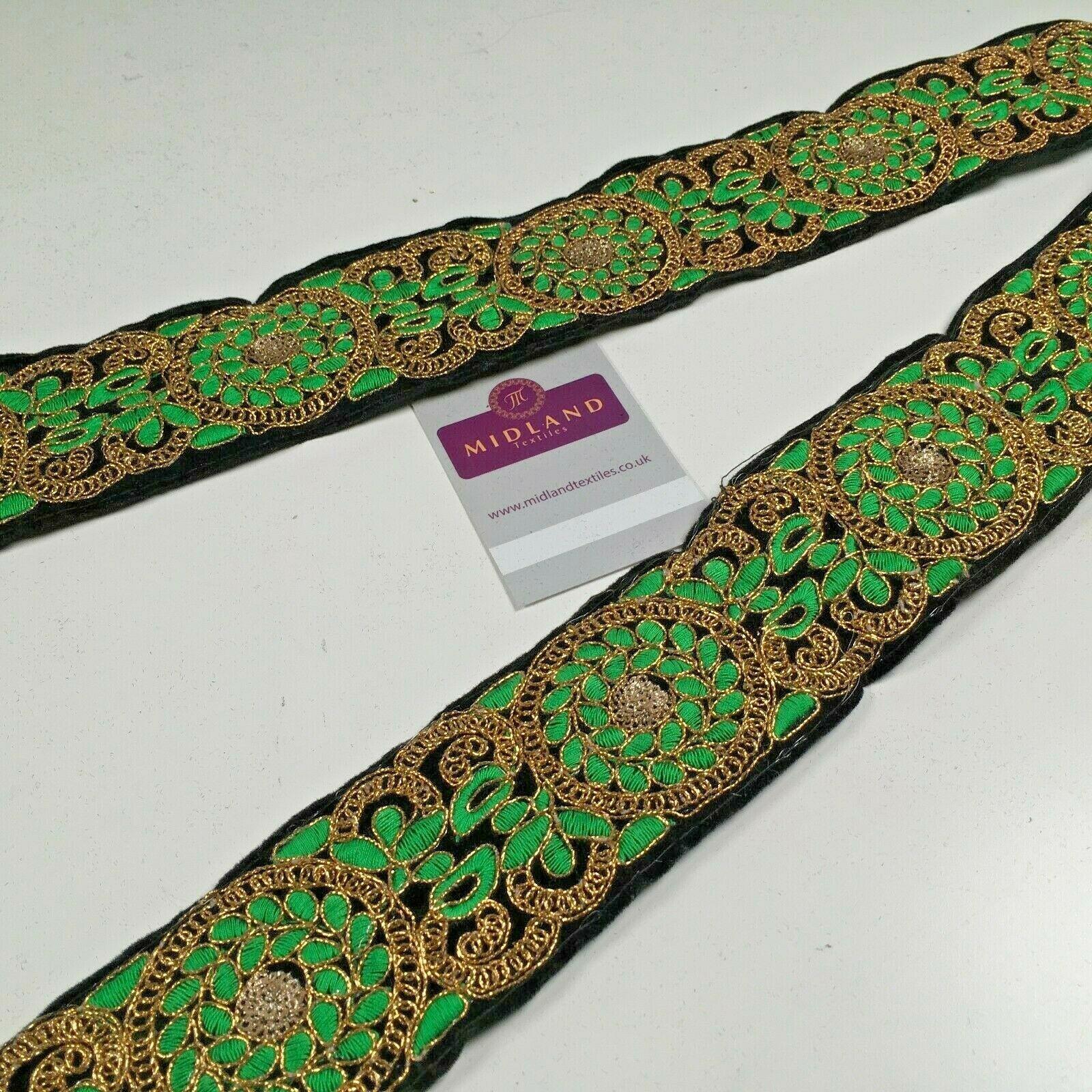 60mm Velvet floral embroidered border saree edging M1344