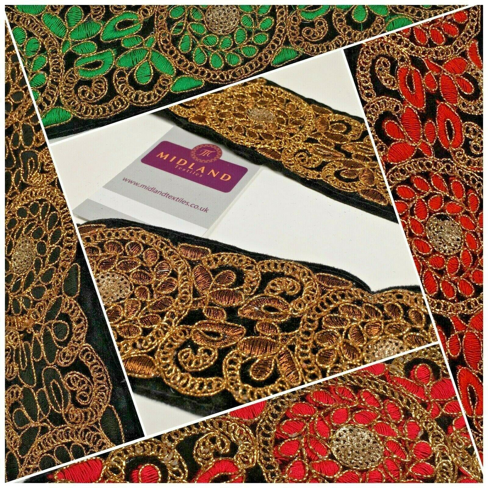 60mm Velvet floral embroidered border saree edging M1344