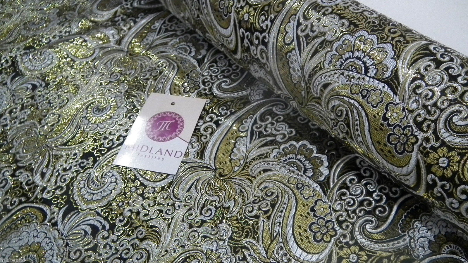 New Paisley Metallic Brocade Fabric 58' wide for Jackets & waistcoats M350 Mtex