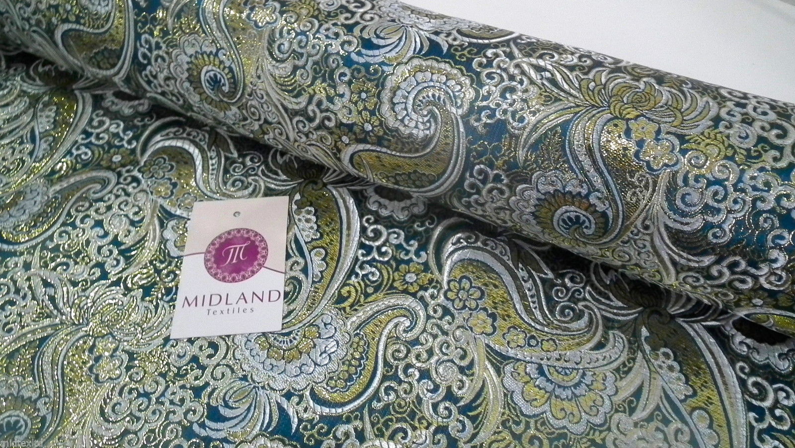 New Paisley Metallic Brocade Fabric 58' wide for Jackets & waistcoats M350 Mtex