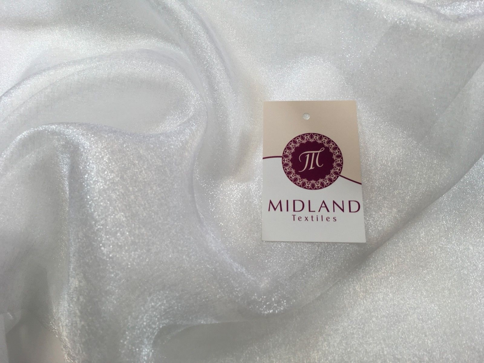 CRYSTAL ORGANZA WEDDING BRIDAL DANCE VEIL DRESS FABRIC MATERIAL 45' WIDE M111