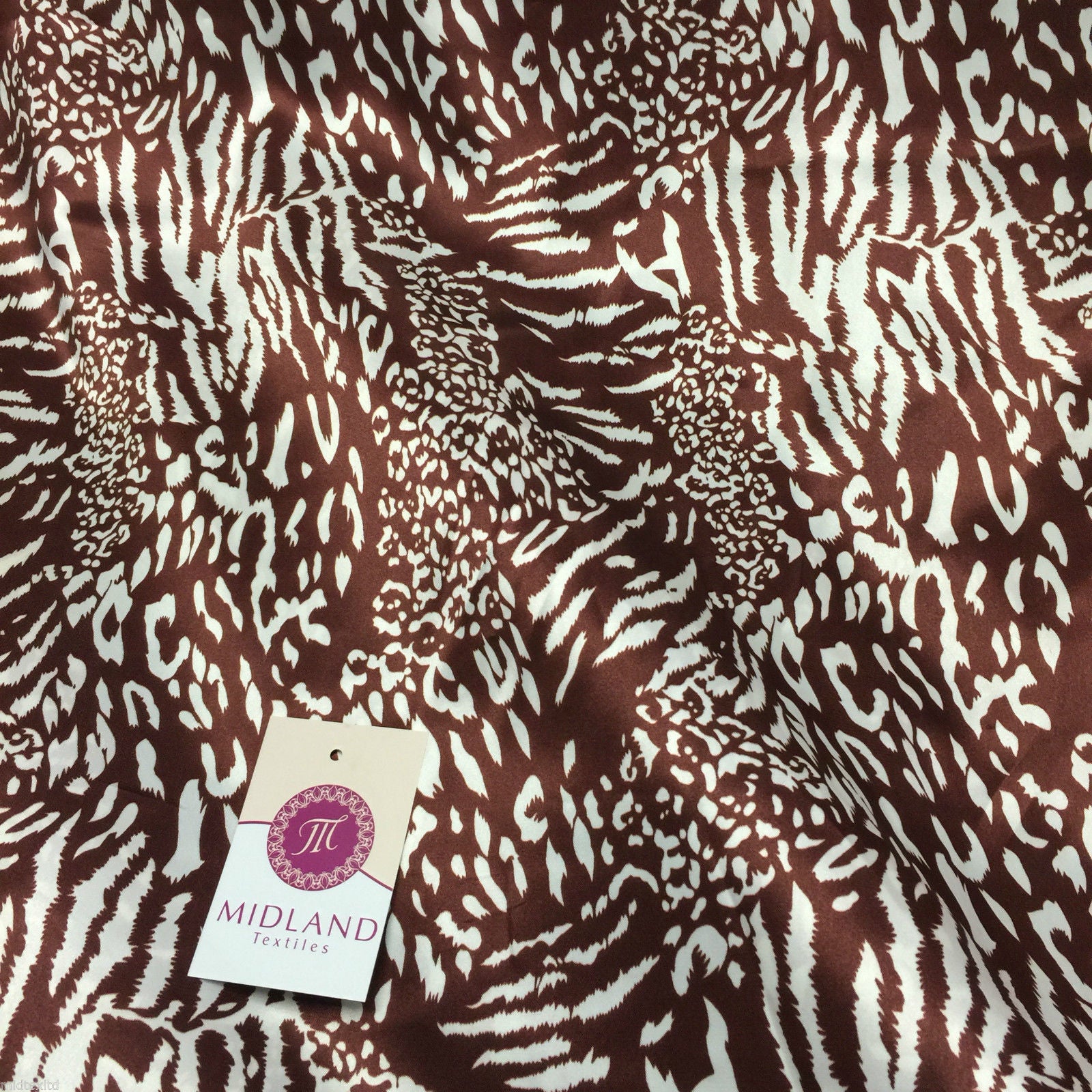 Animal Print lightweight silky Satin fabric 58" M88 Mtex