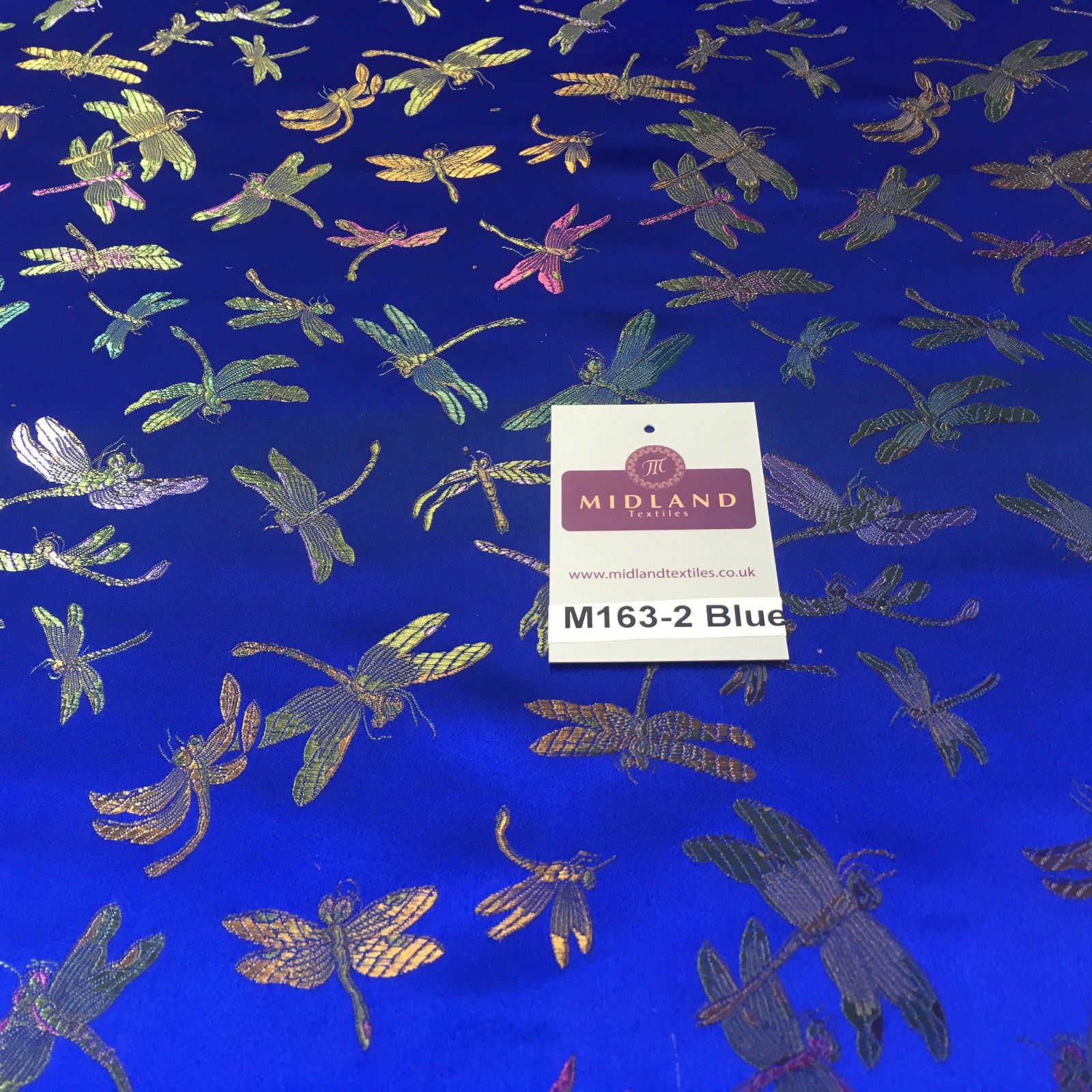 CHINESE ORIENTAL GOLD DRAGONFLY BROCADE SILKY SATIN DRESS FABRIC 44' M163