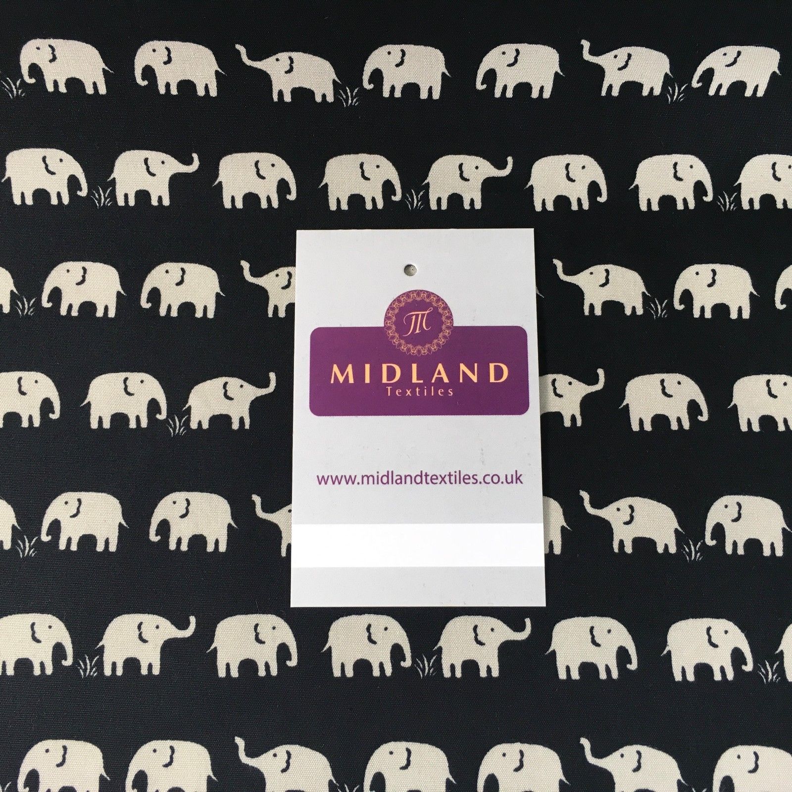 Retro Novelty Elephant Herd Fabric Print 100% Cotton 44' Wide M528 Mtex