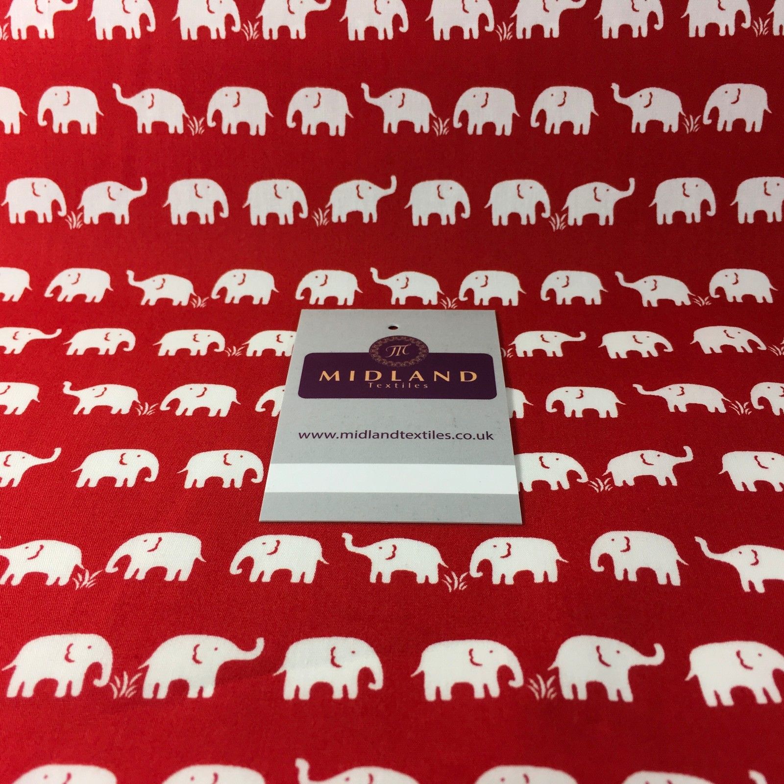Retro Novelty Elephant Herd Fabric Print 100% Cotton 44' Wide M528 Mtex