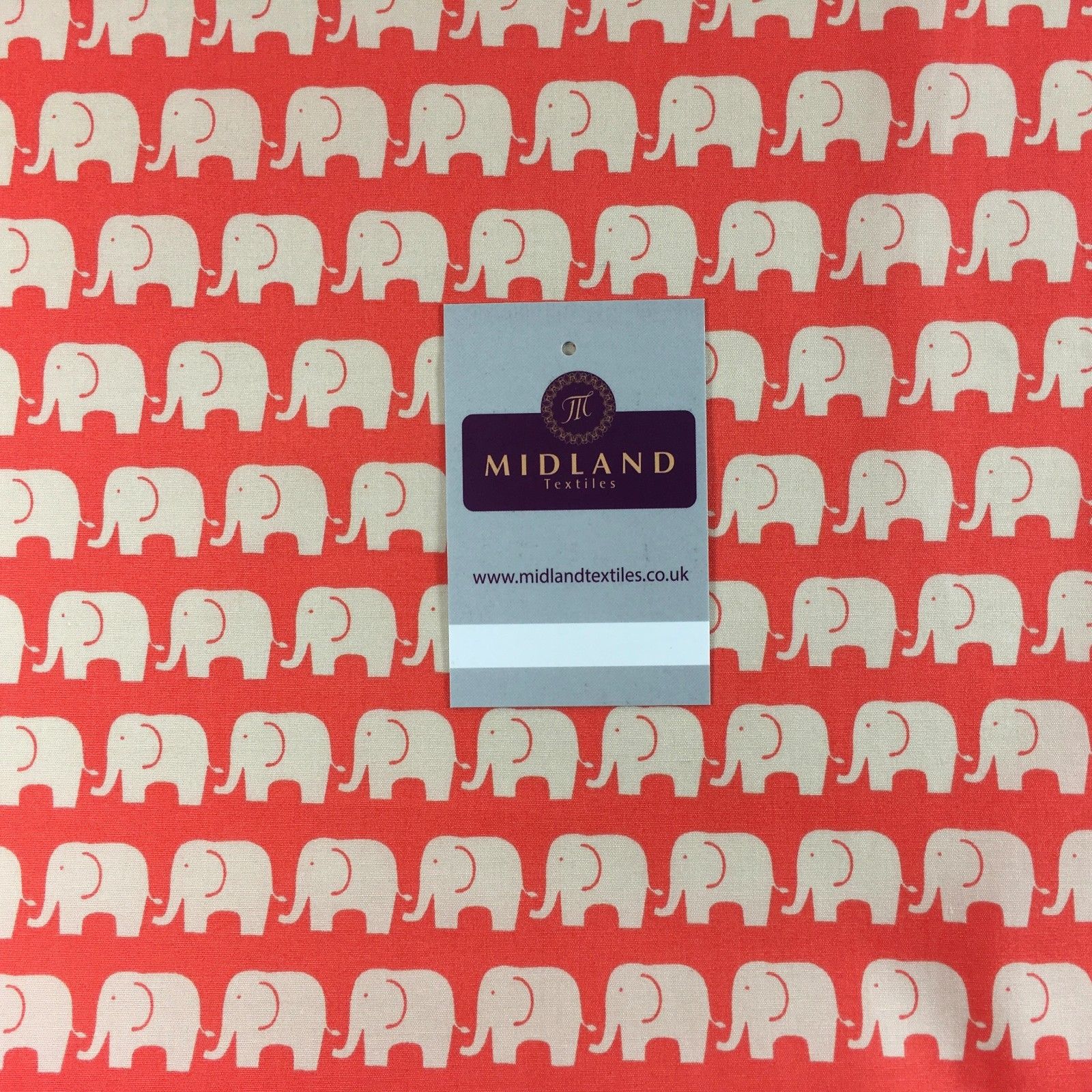 Retro Novelty Elephant Herd Fabric Print 100% Cotton 44" Wide M528 Mtex