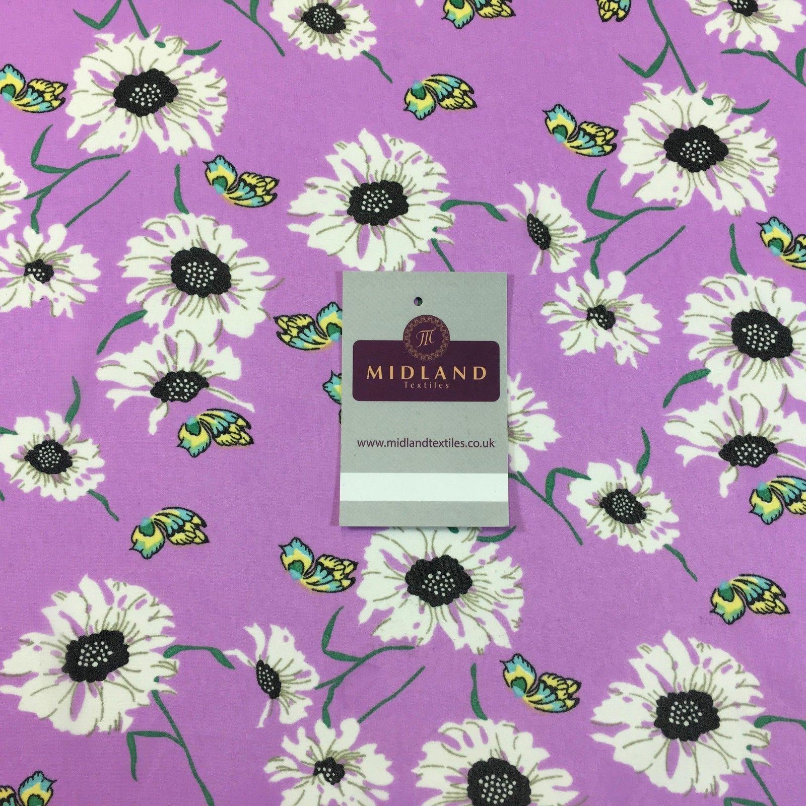 Lavender floral Lightweight Georgette Chiffon fabric 58" M401-52 Mtex