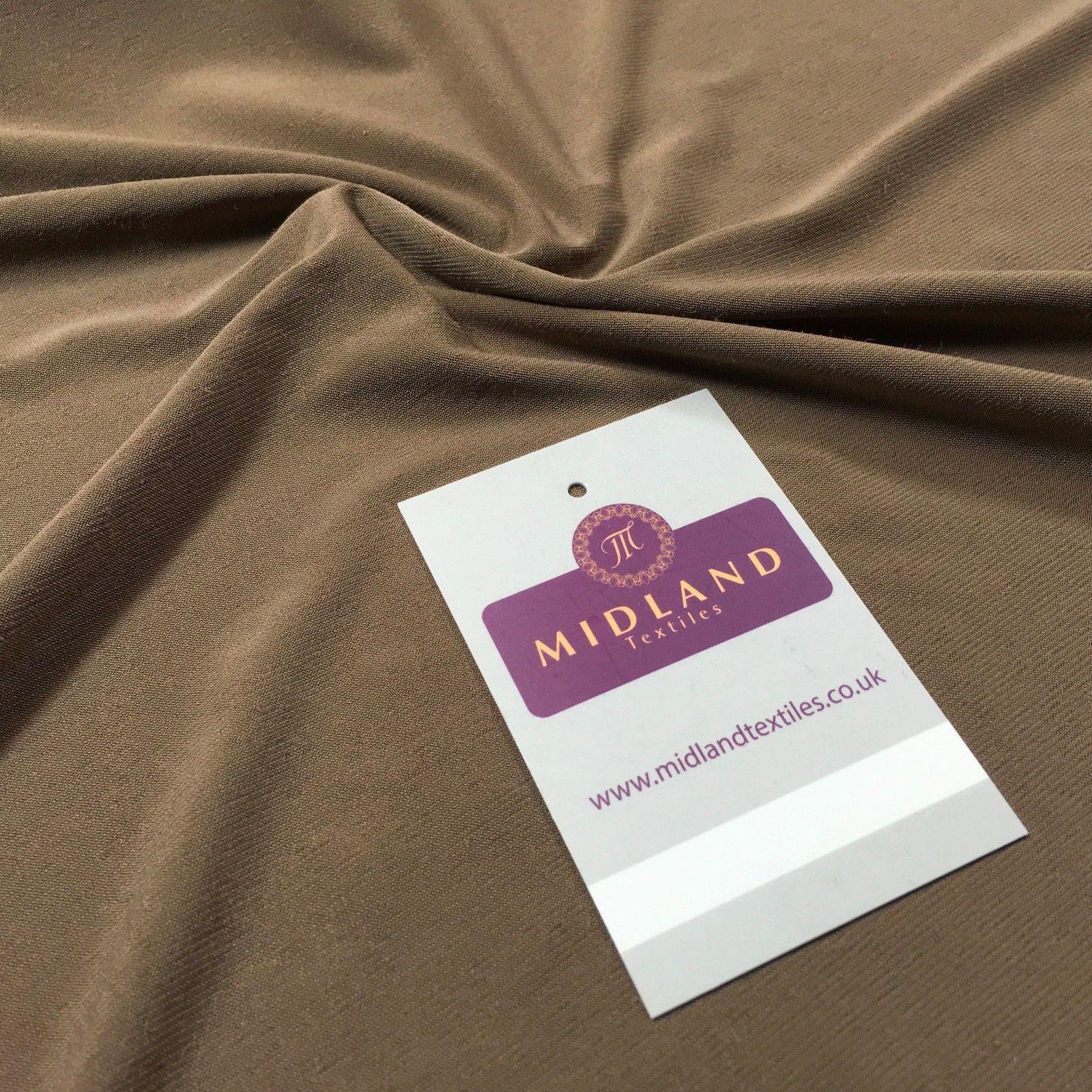 Plain Nutmeg elastane stretch ITY jersey dress fabric 58" M720-43 Mtex