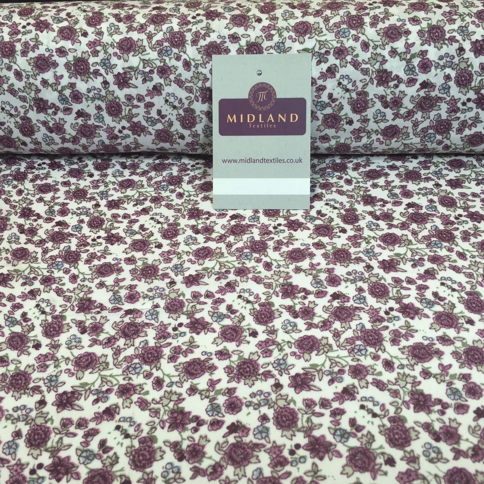 Pastel Coloured Floral Vintage soft crepe printed fabric 44" wide M760 Mtex