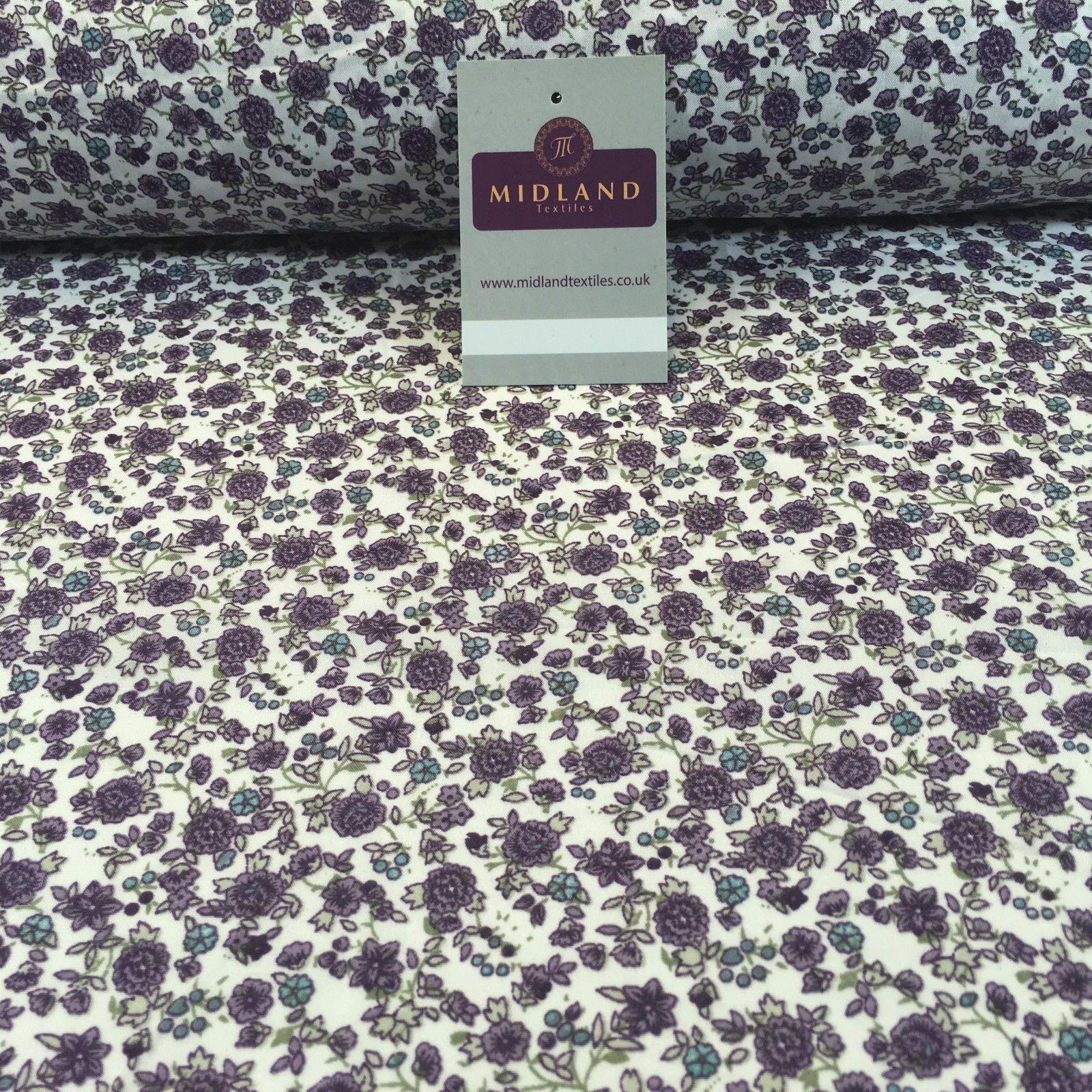 Pastel Coloured Floral Vintage soft crepe printed fabric 44' wide M760 Mtex