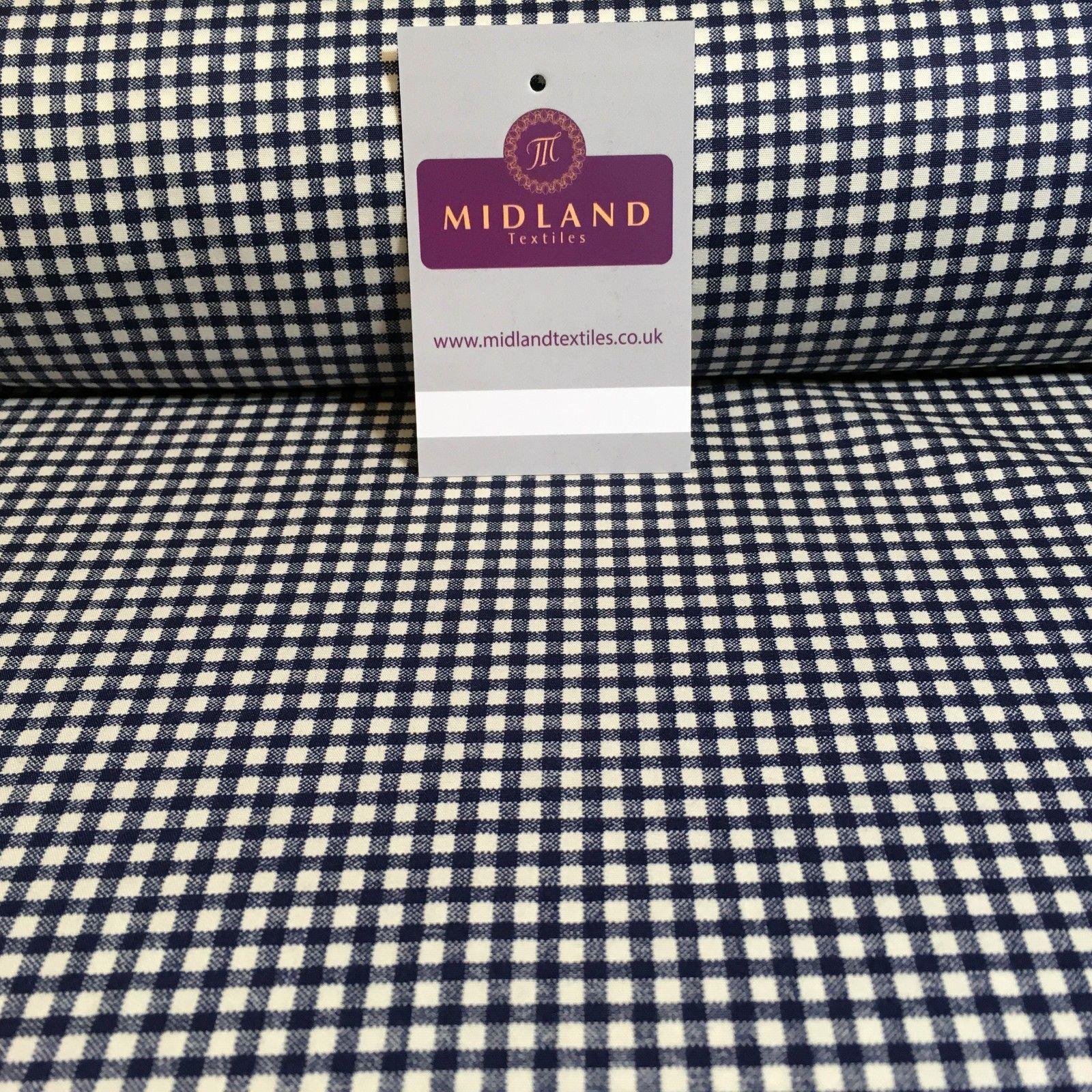 Printed Cotton Poplin Checked Gingham Dress Fabric 44' M758 Mtex