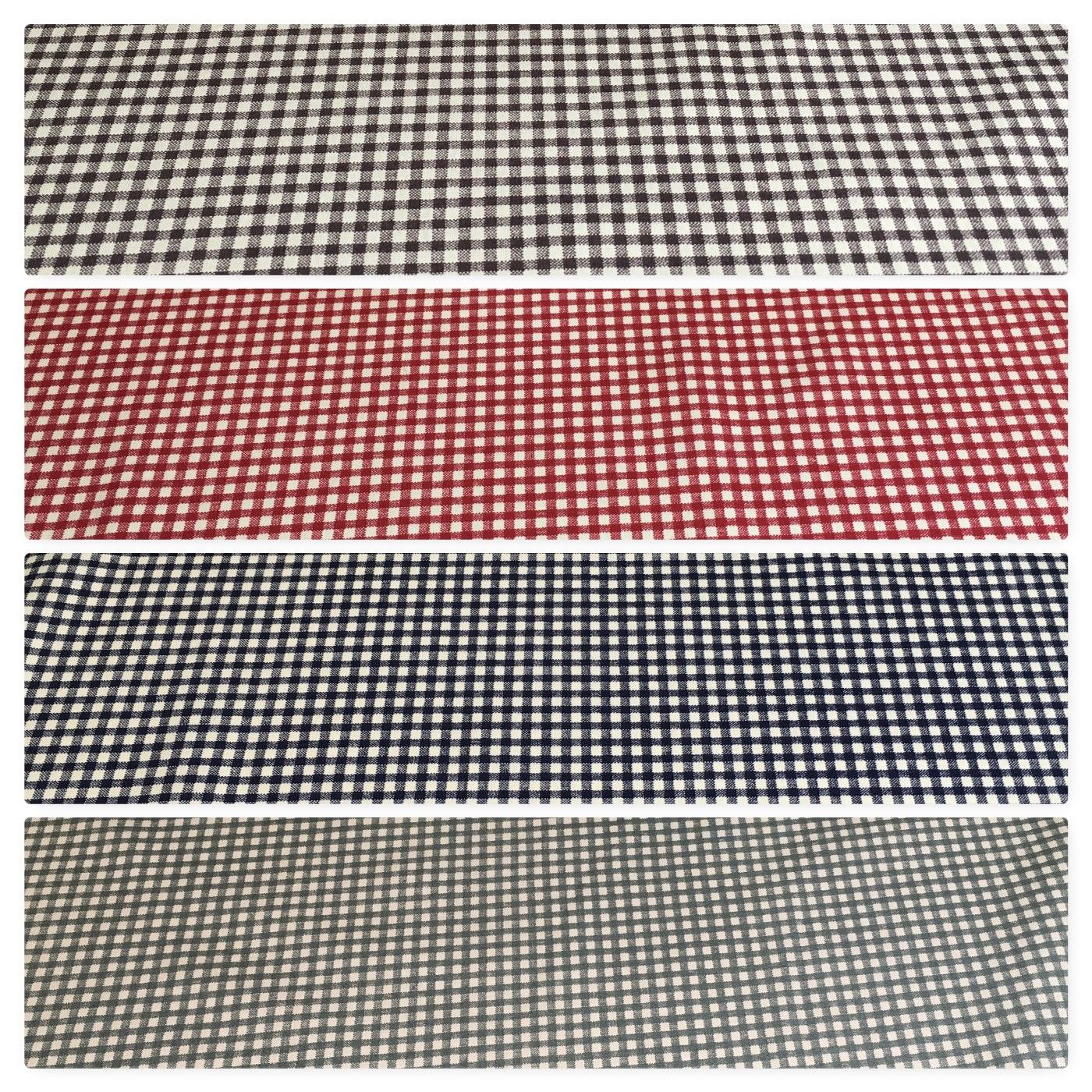 Printed Cotton Poplin Checked Gingham Dress Fabric 44' M758 Mtex