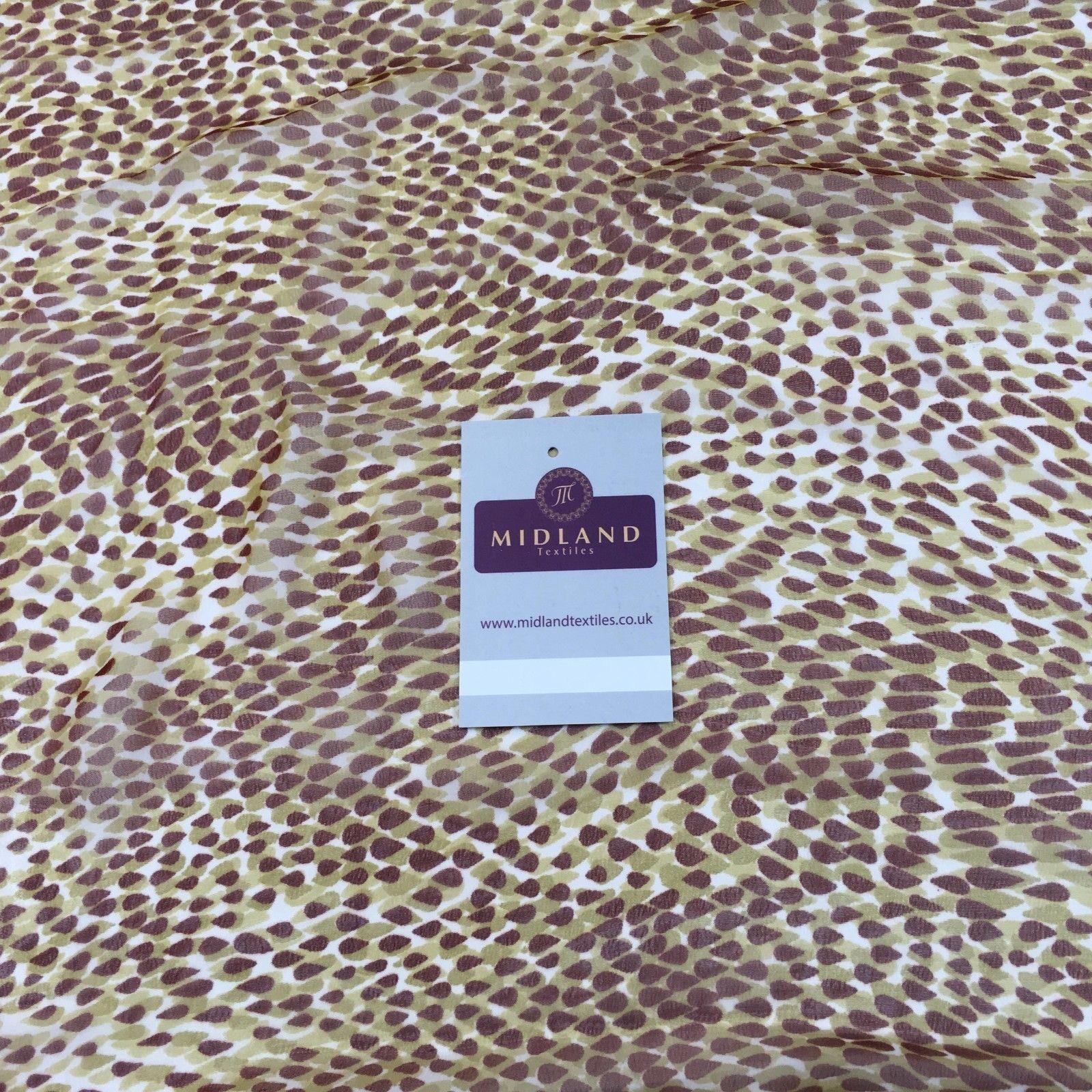 Geometric two tonal printed chiffon scarf fabric 55' Wide M750 Mtex