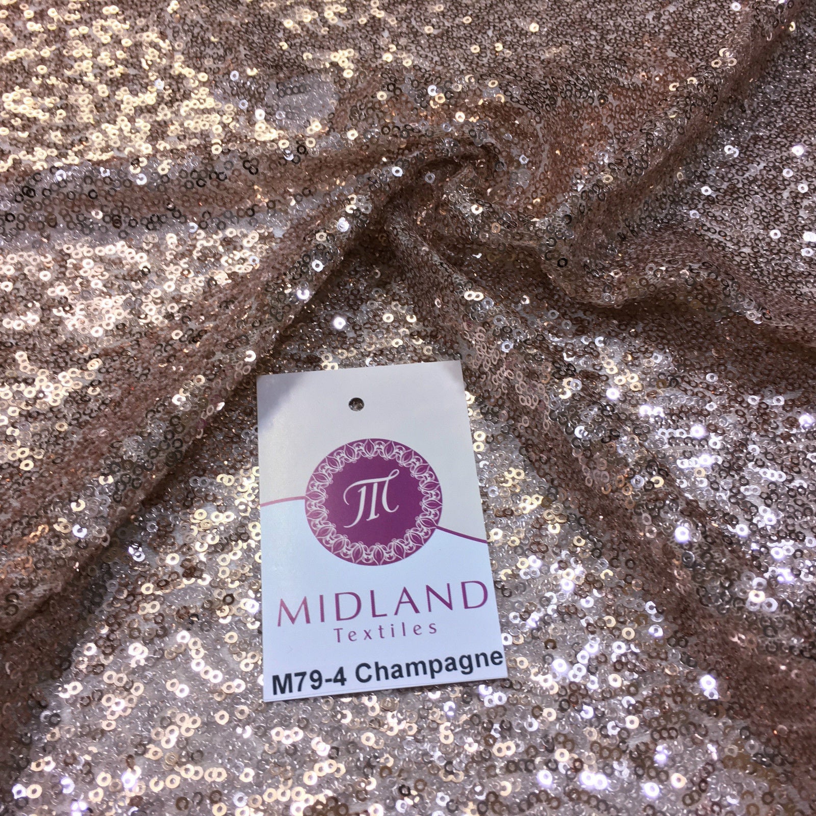 Sensational 3mm Sewn On allover Sequins On Net Fabric 48' Wide Dress Fabric M79 Mtex