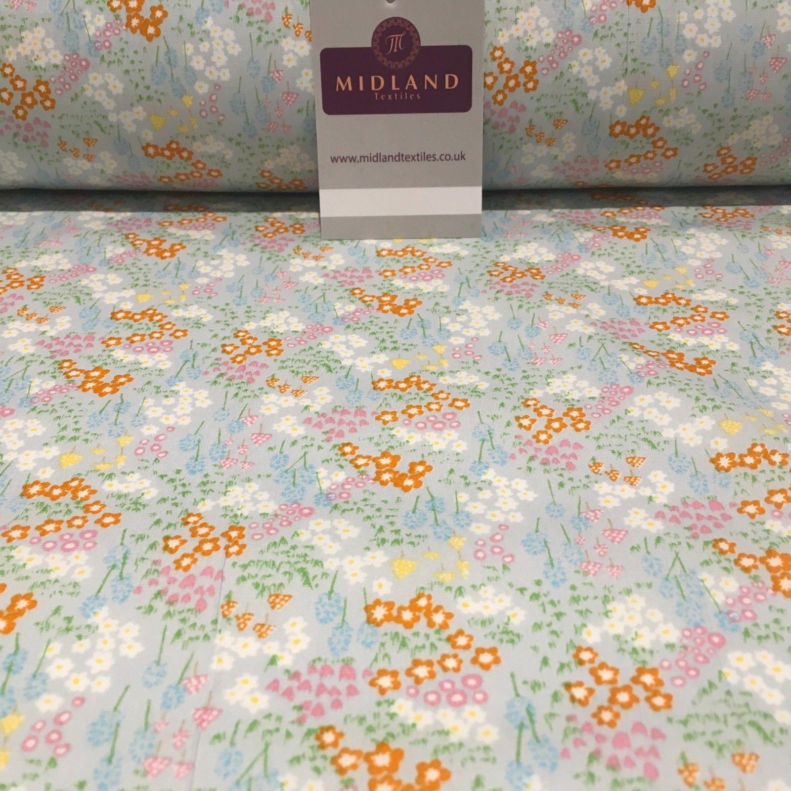 Floral Flowers and Mushroom Printed 100% cotton fabric 44' Wide M814 Mtex