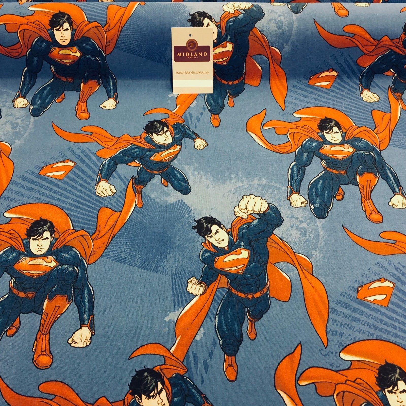 100% Cotton DC Marvels Comic Superman Printed Craft Fabric 58" wide MH869